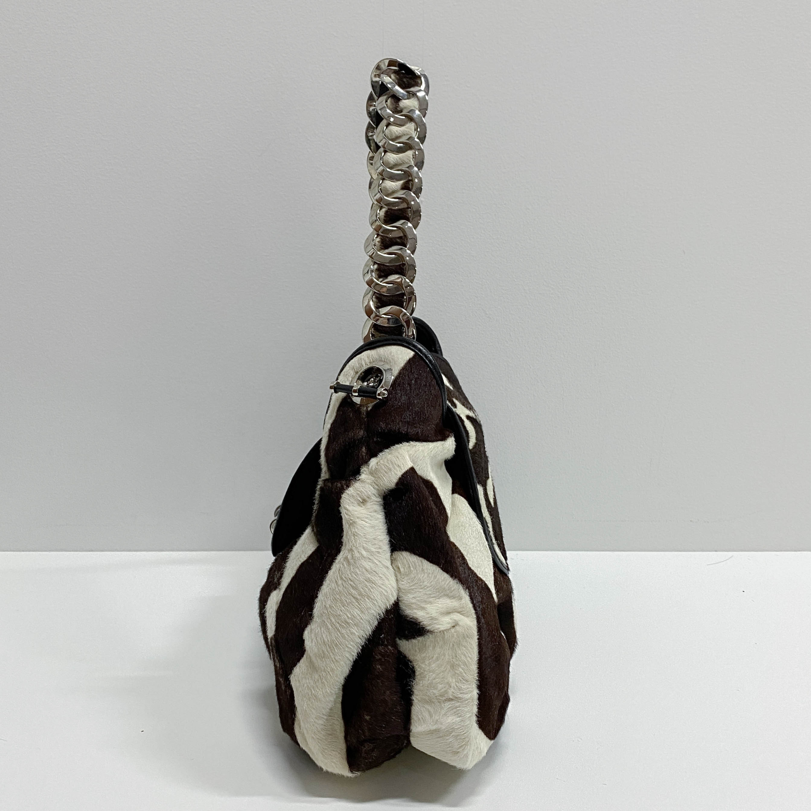 Jazzclub Zebra Print Pony Hair Shoulder Bag