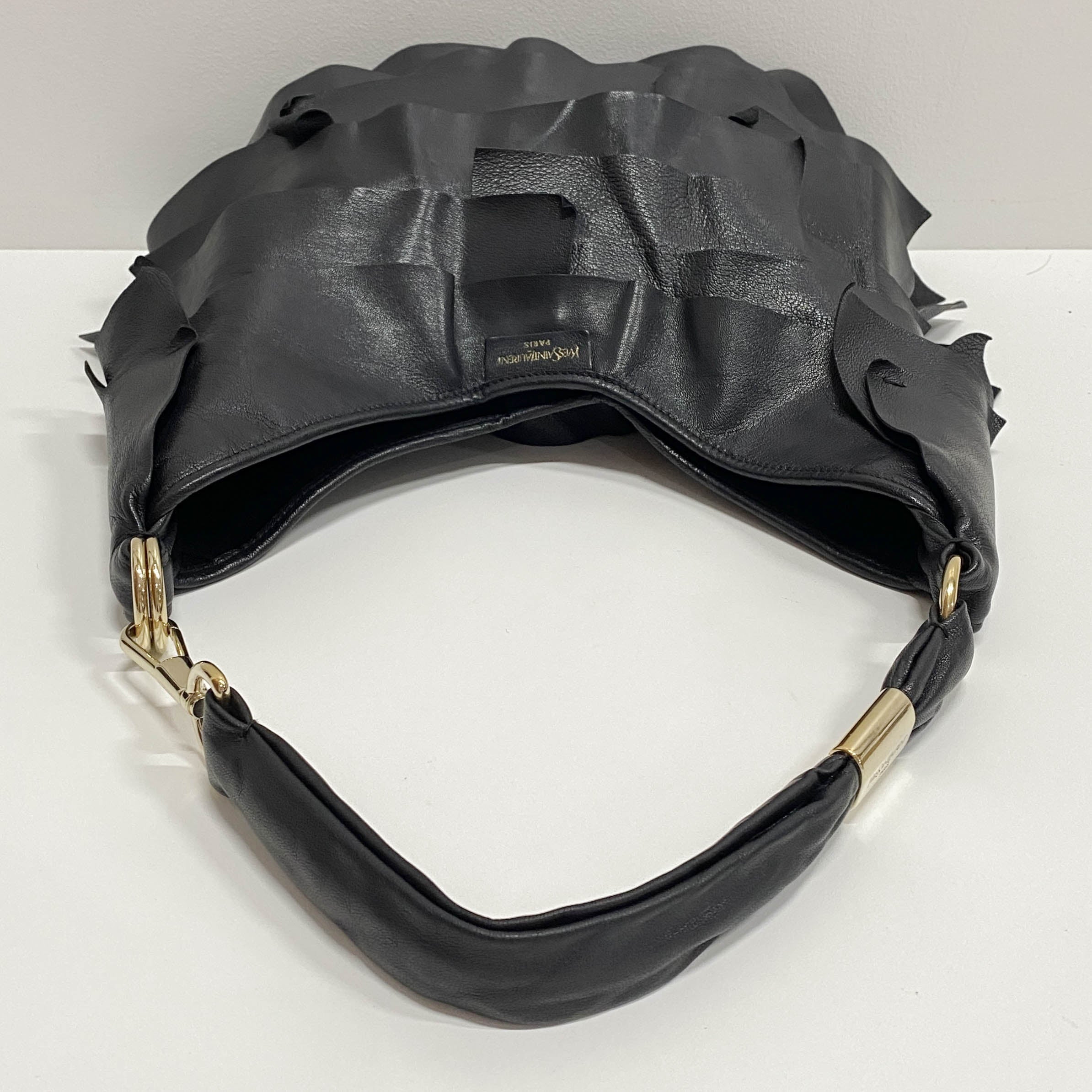 Saint Tropez Black Leather Shoulder Bag