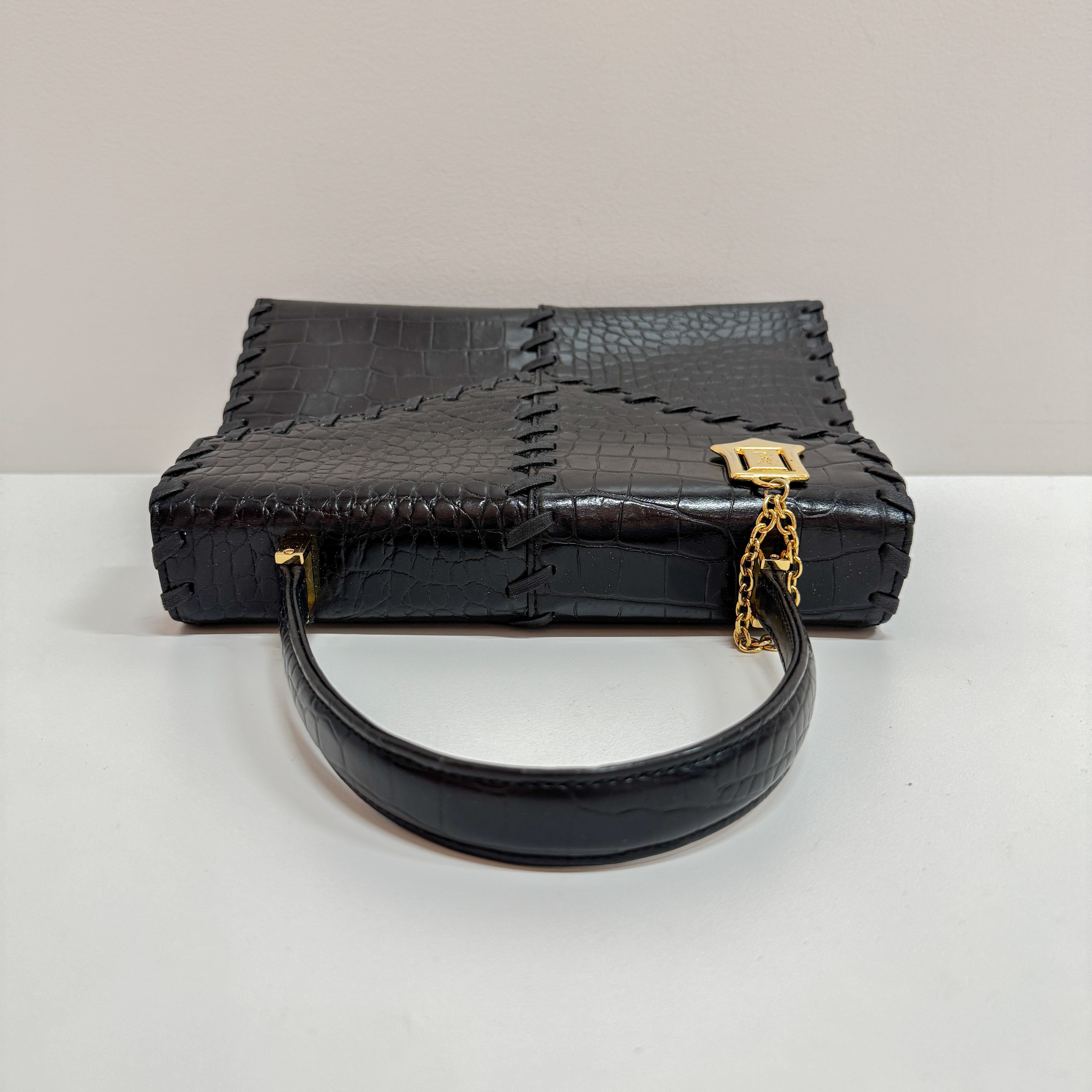 Cassandra Black Leather Handbag