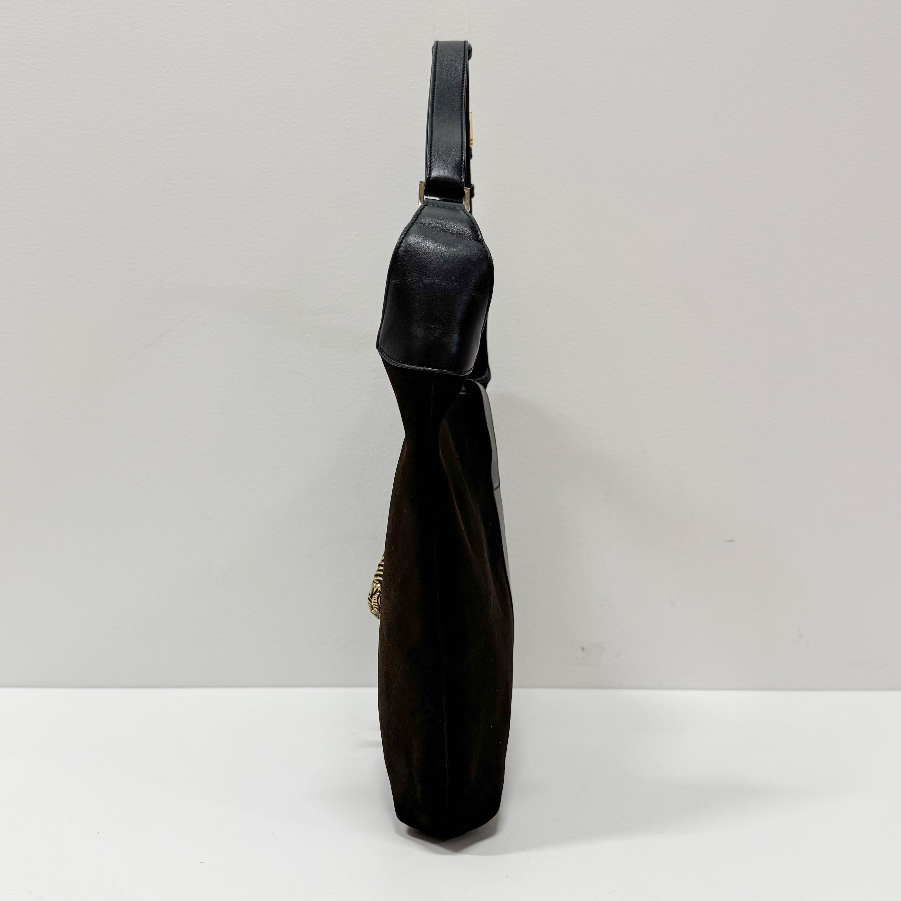 Dionysus Dark Brown Suede Hobo Bag