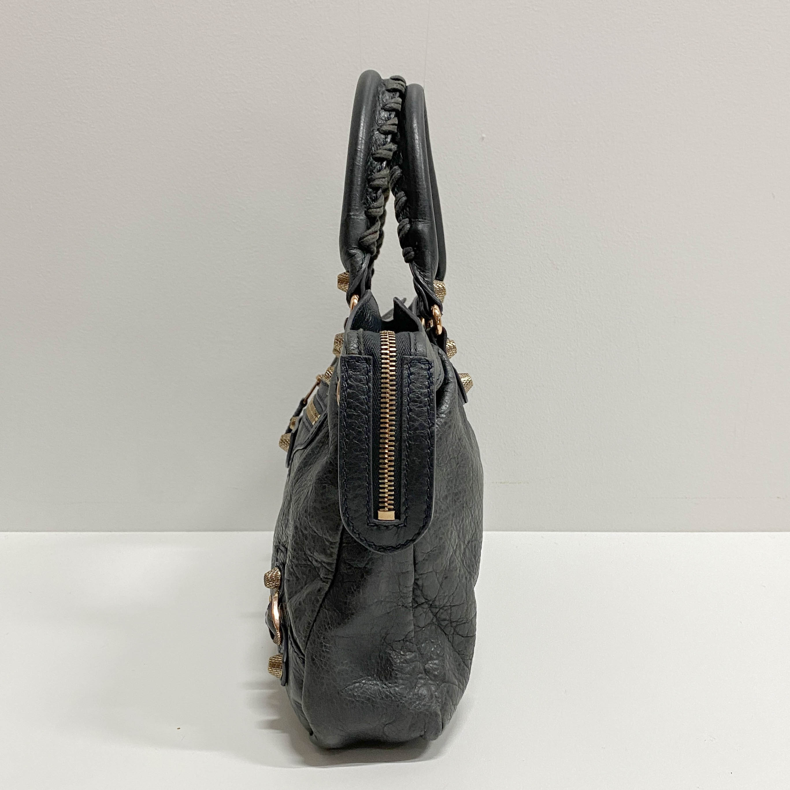 The Town Grey Calfskin Leather Two Way Bag