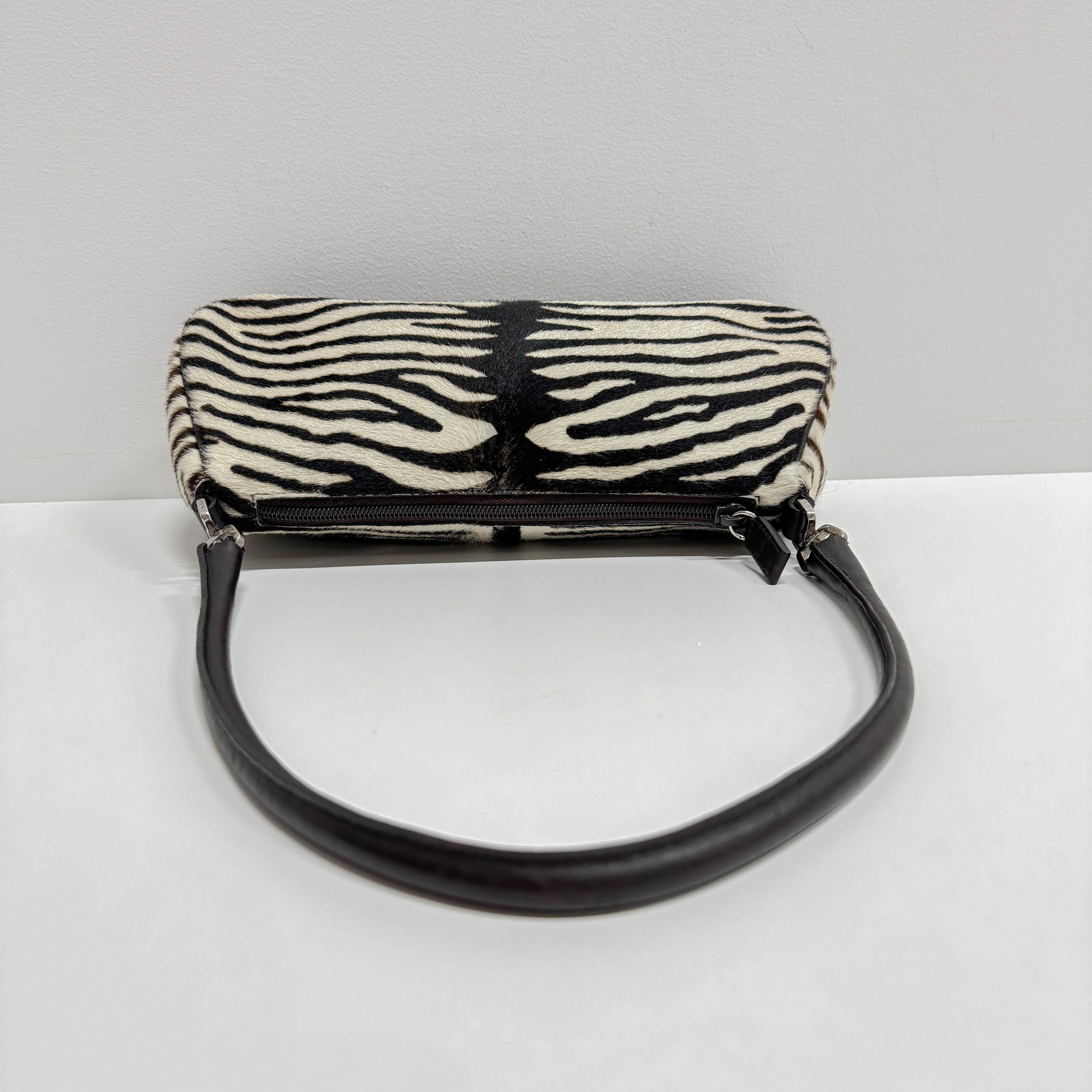 Zebra Print Pony Hair Shoulder Bag