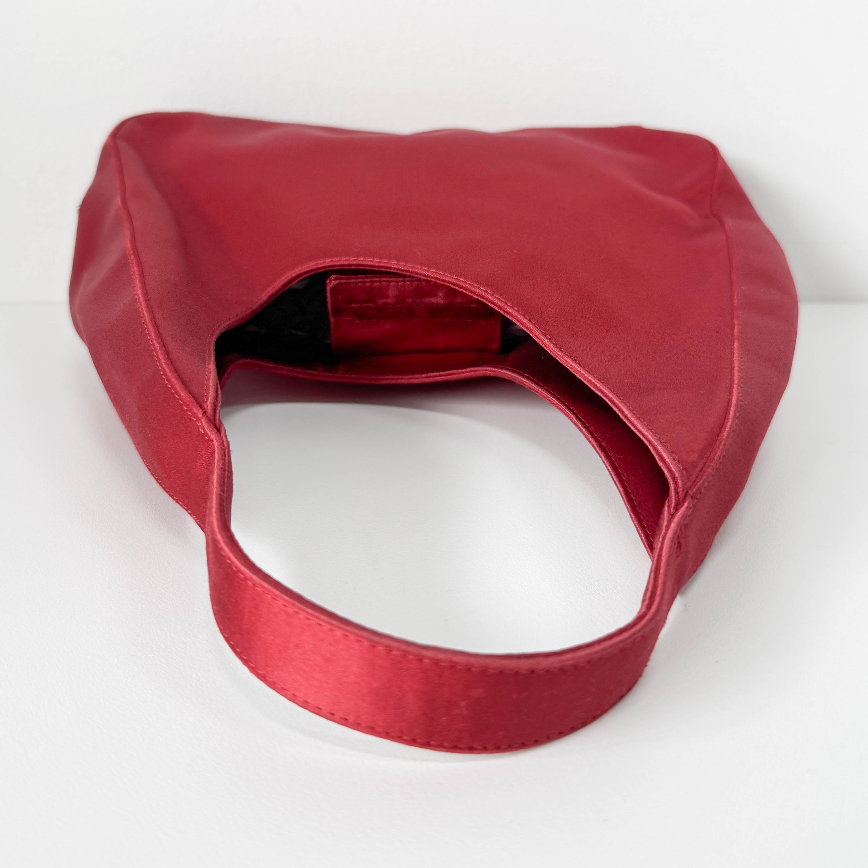 Red Satin Shoulder Bag