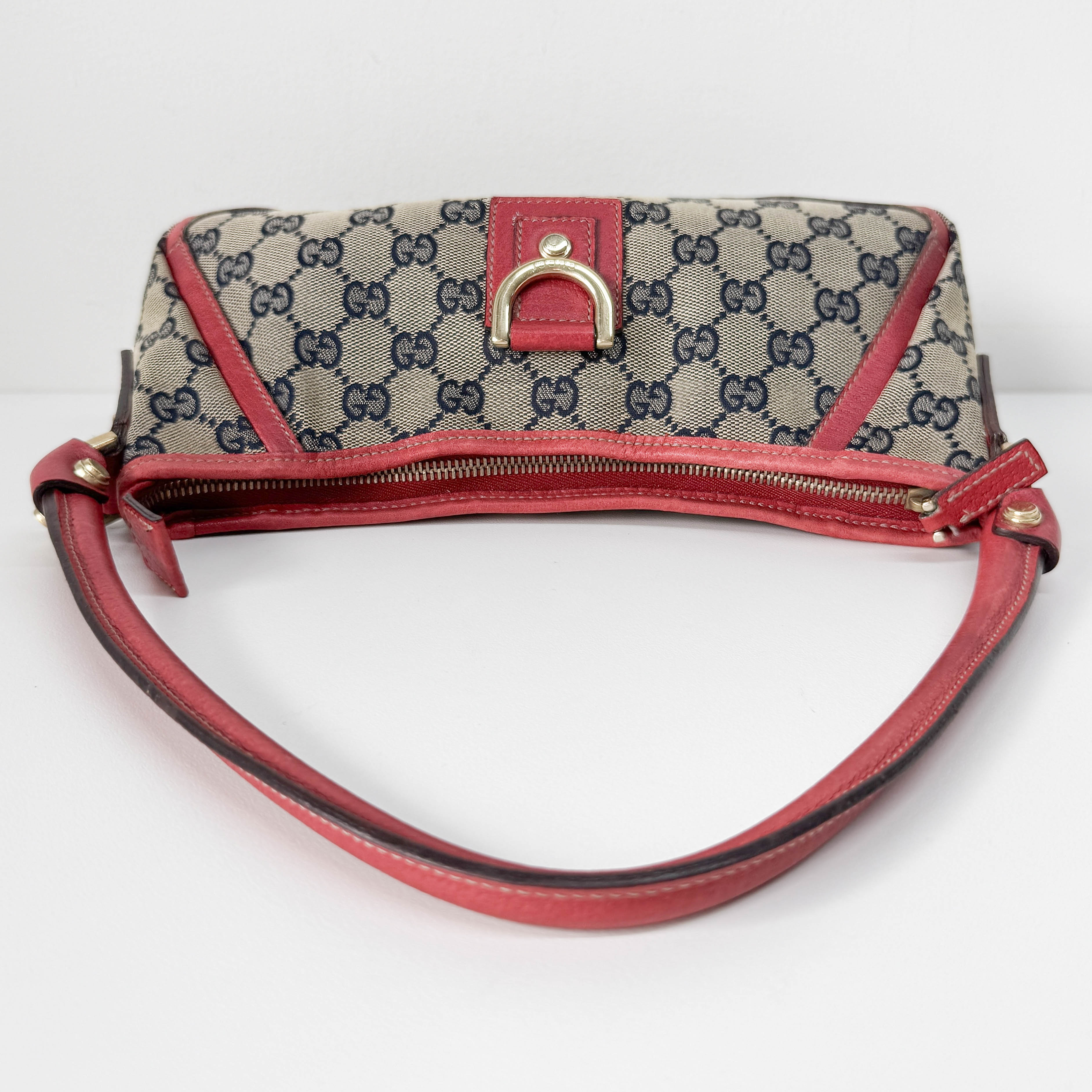 Abbey D-Ring Red Canvas Shoulder Bag