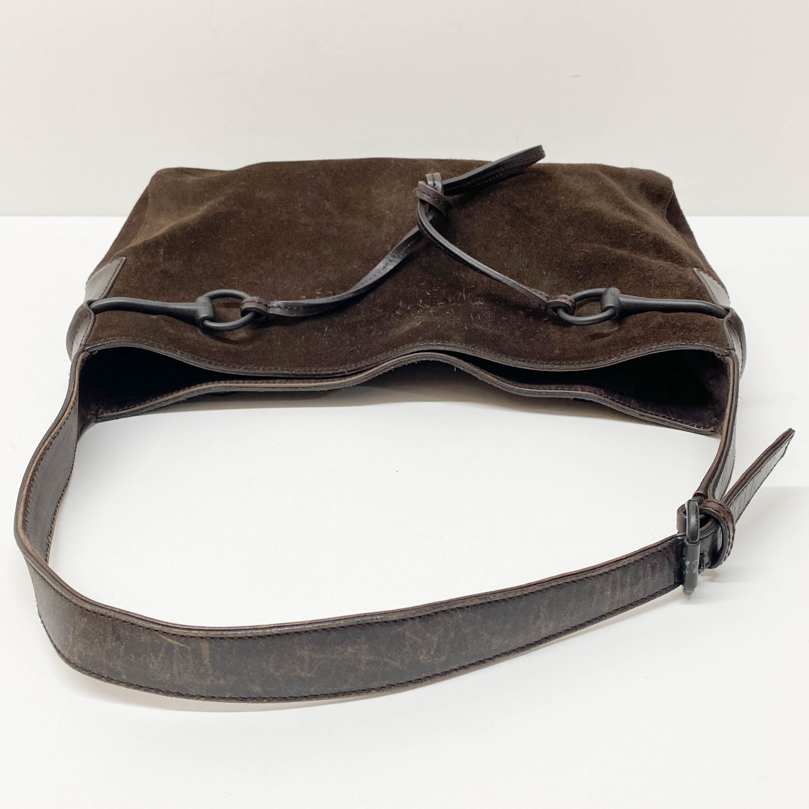 Vintage Brown Suede Shoulder Bag