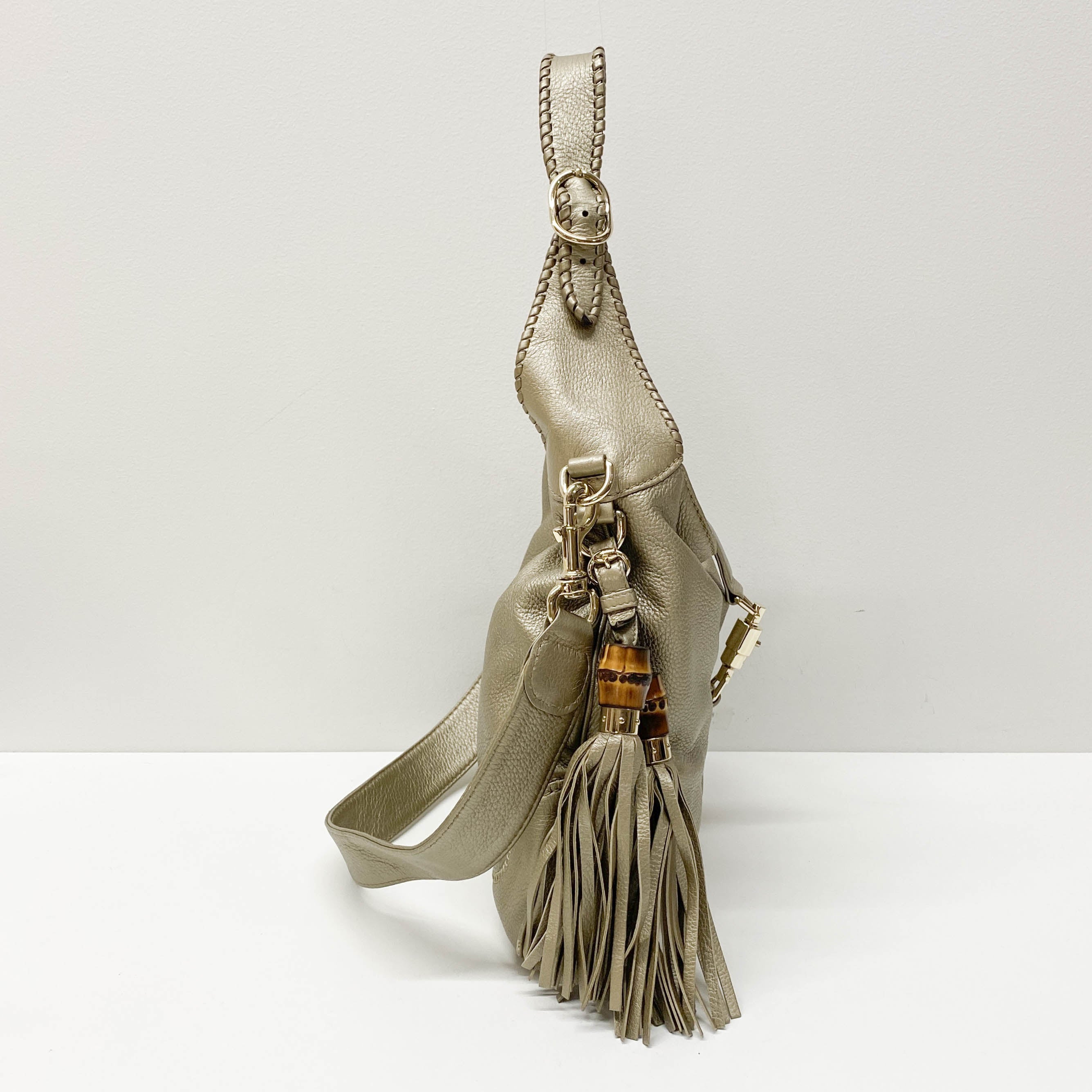 Jackie Gold Metallic Shoulder Bag