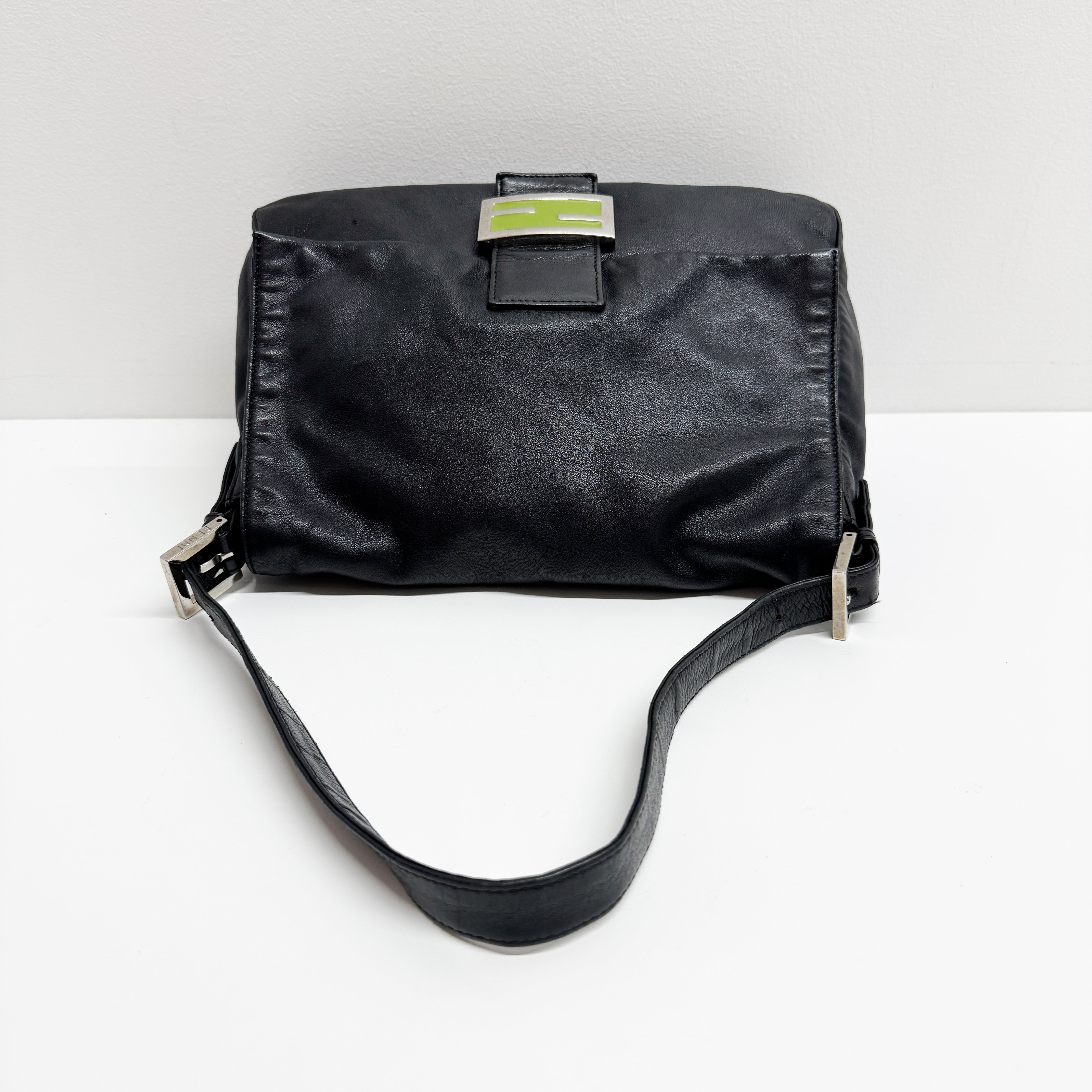 Mamma Baguette Black Leather Shoulder Bag