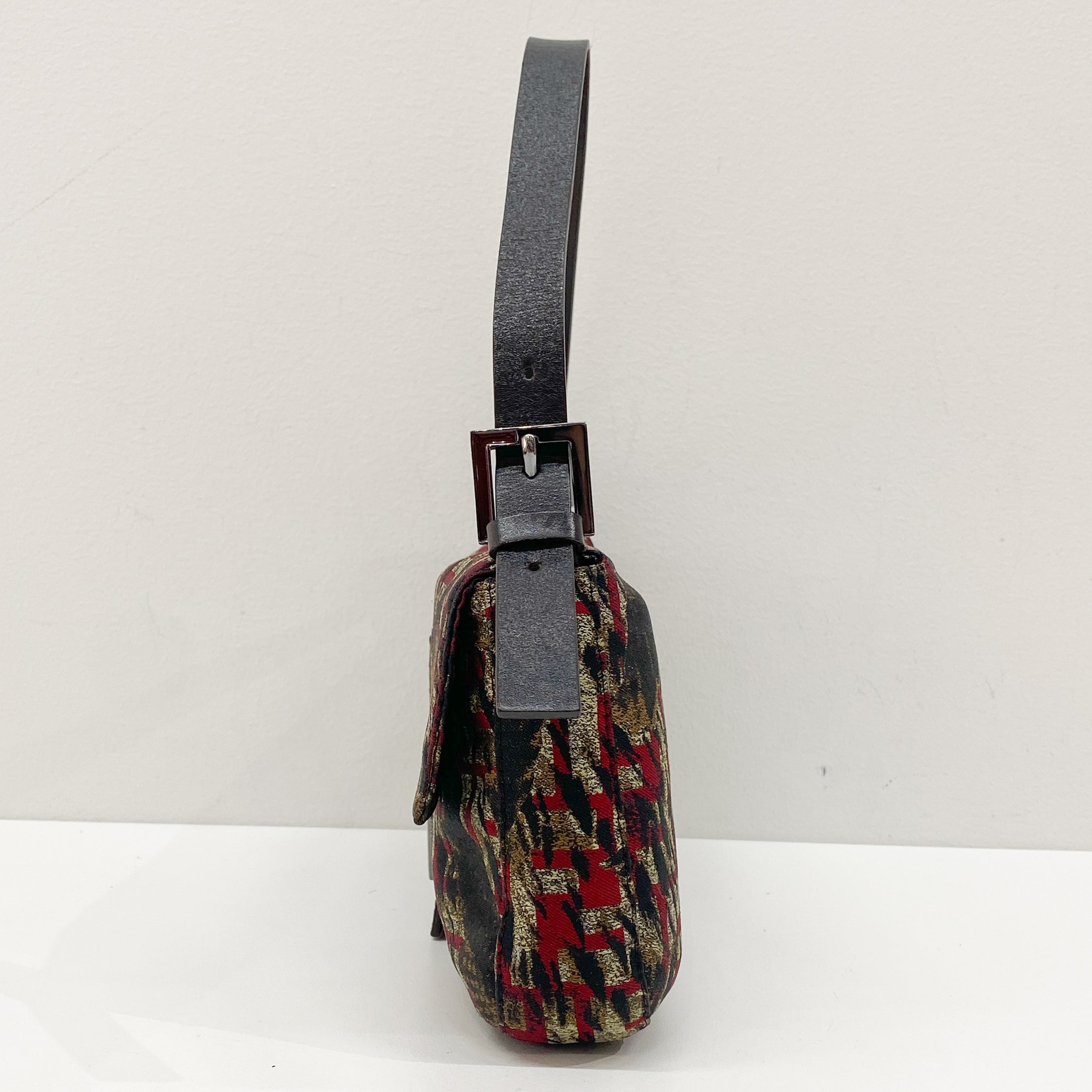 Baguette Multi-color Canvas Shoulder Bag