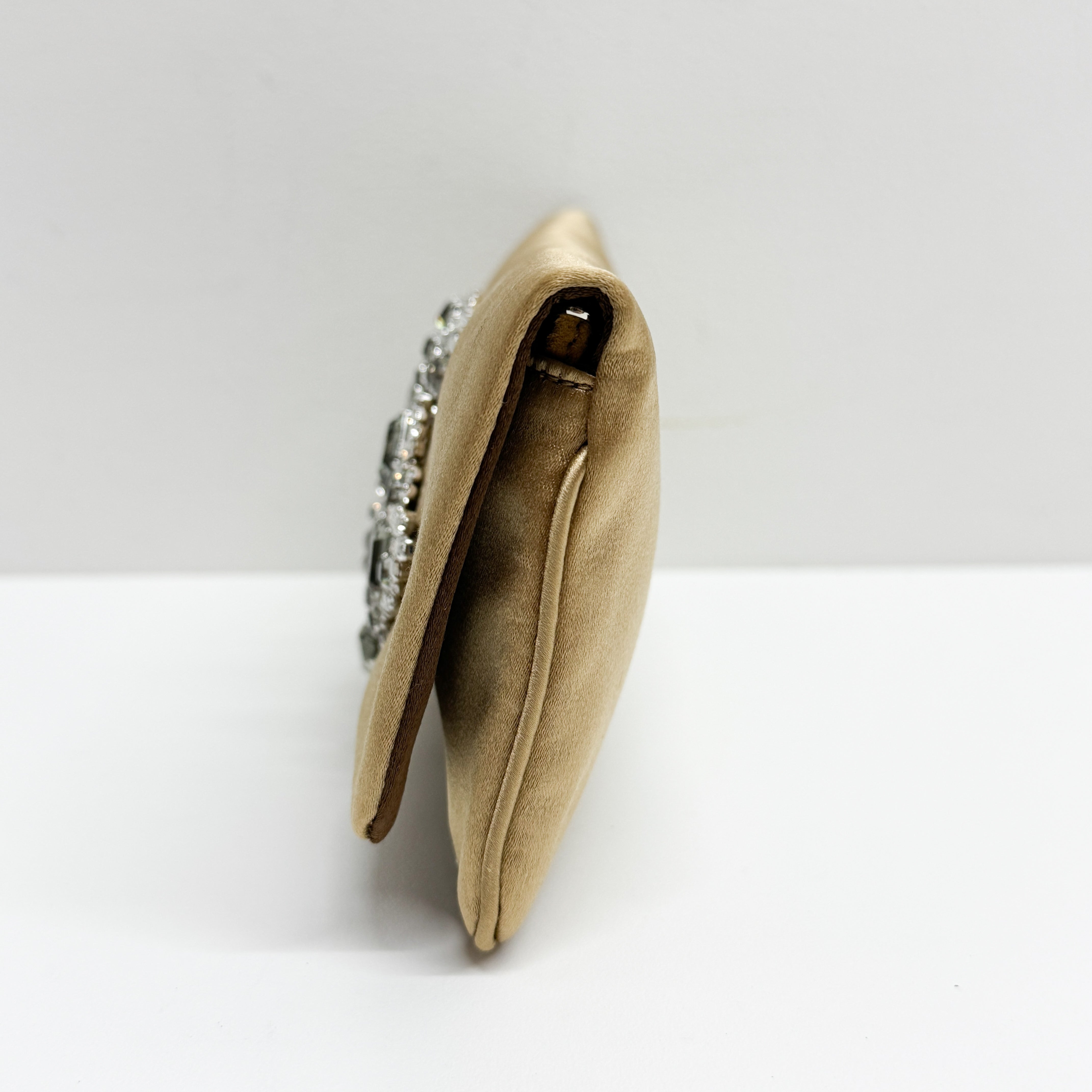 Gold Satin Clutch/Crossbody Bag