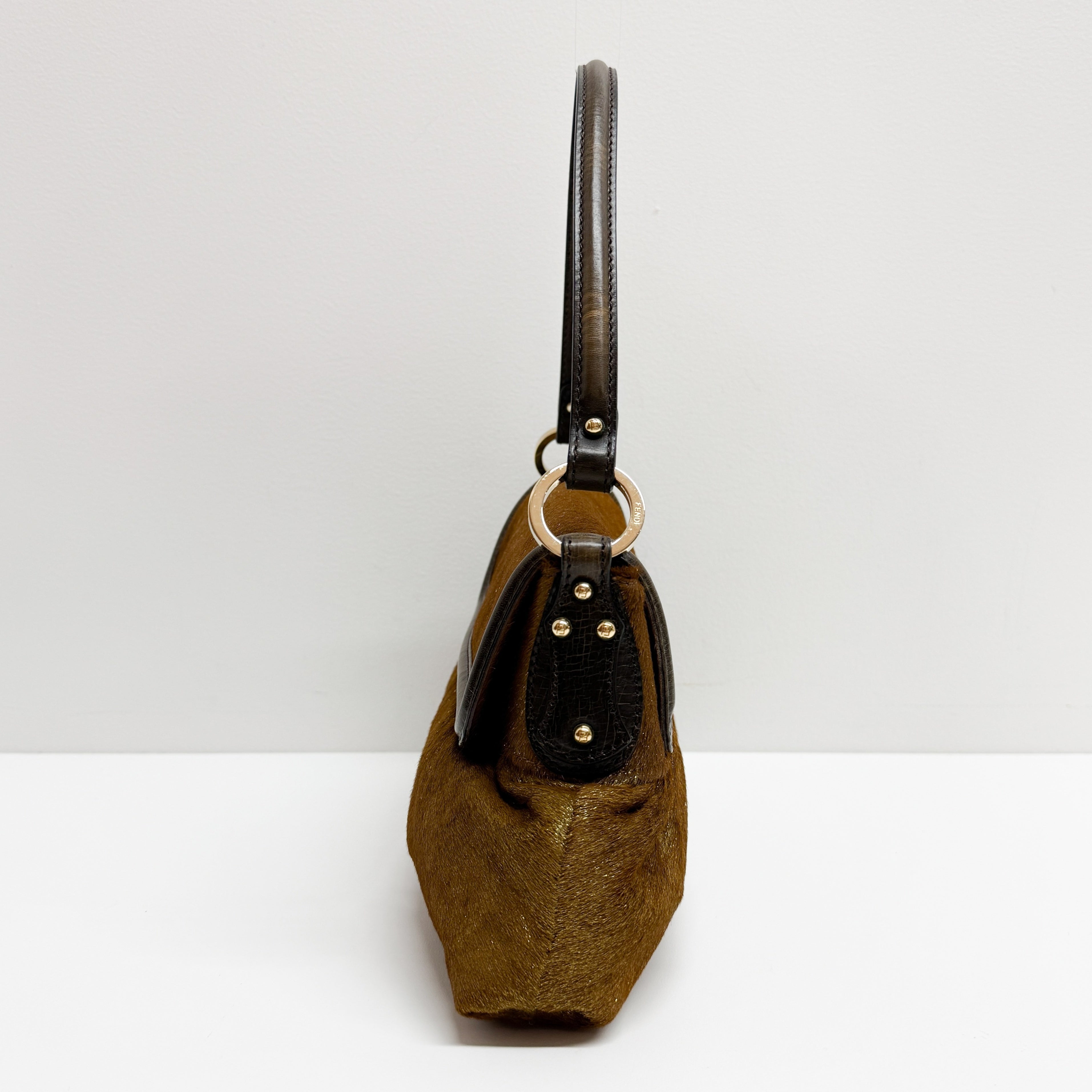 Chef Gold Pony Hair Shoulder Bag