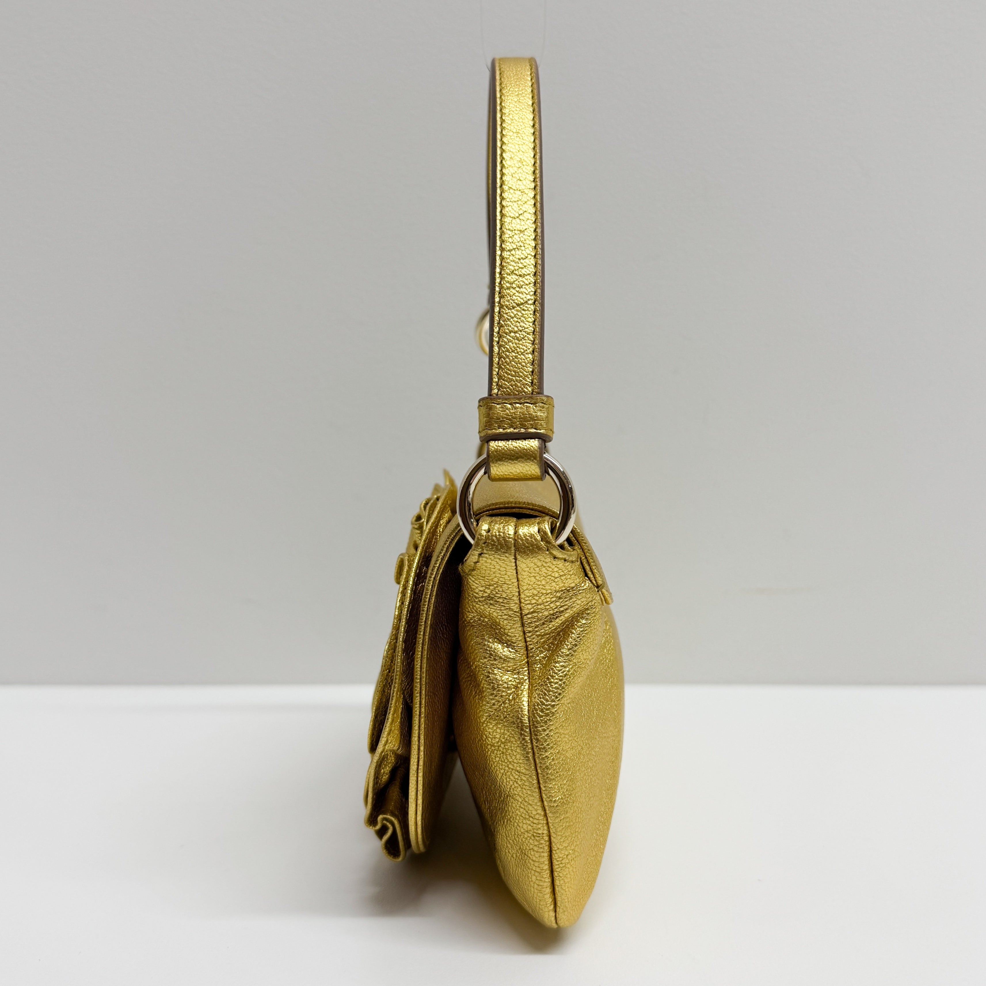 Vintage Mini Gold Leather Hand Bag