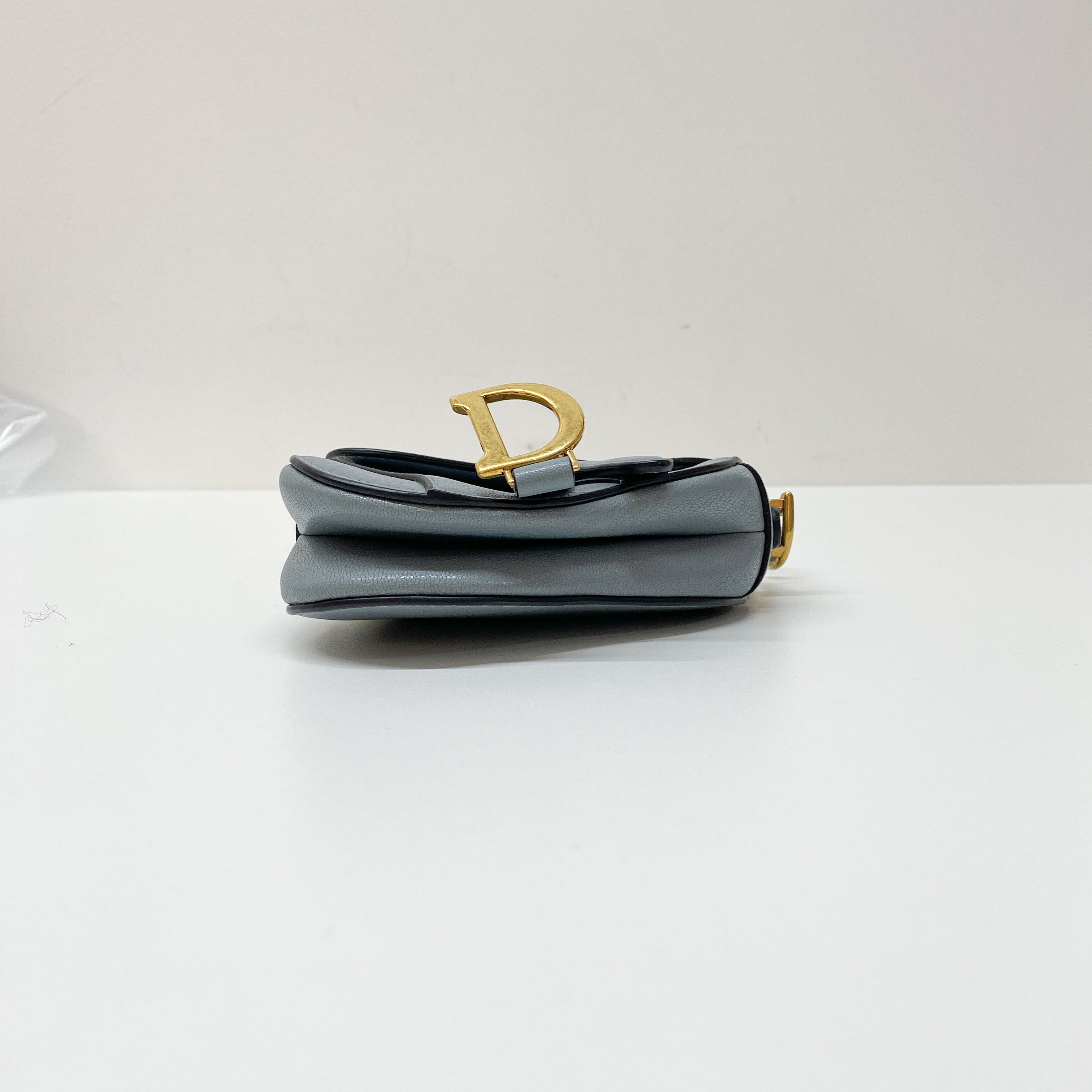 Mini Saddle Blue Leather Hand Bag