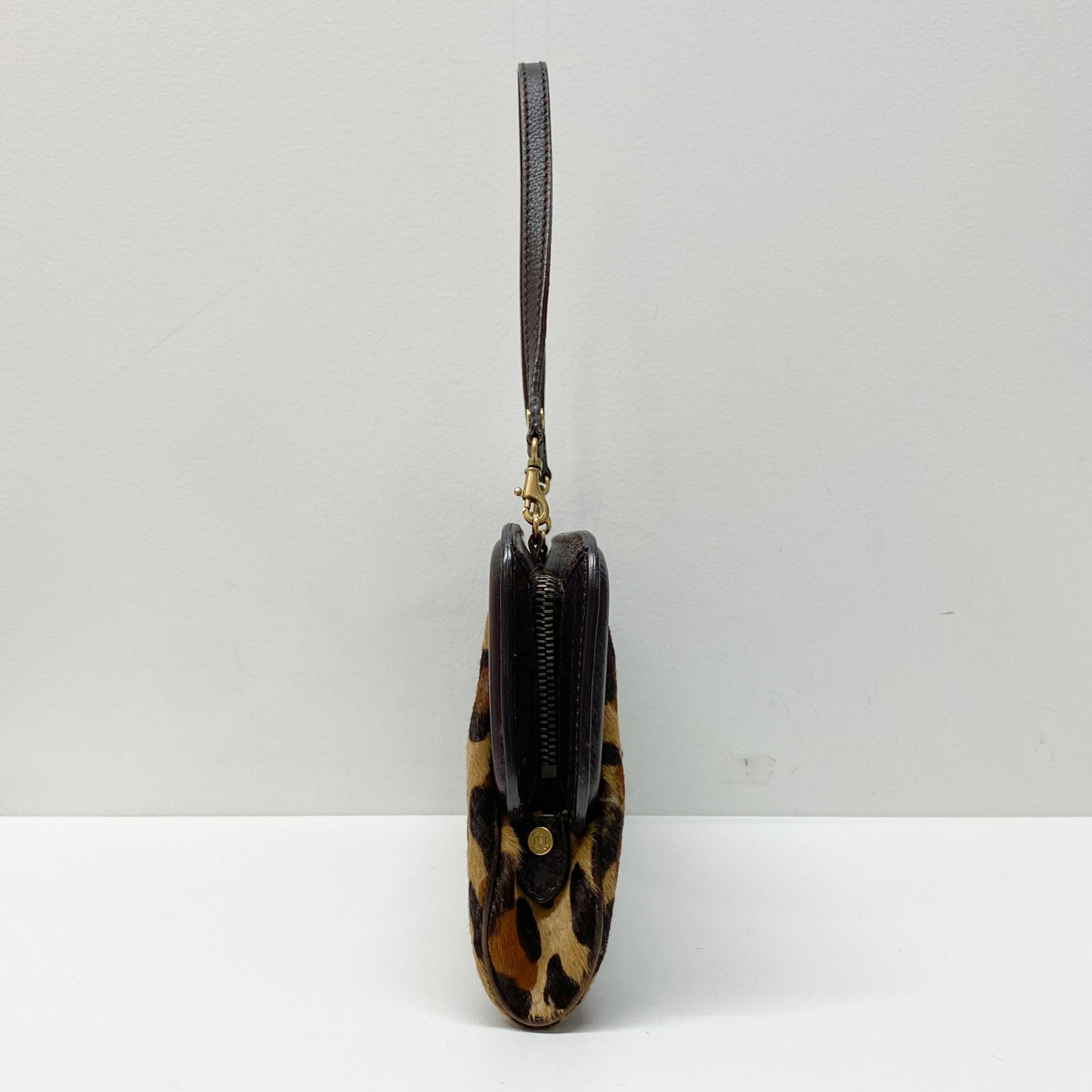 Vintage Brown Leopard Print Pony Hair Two Way Bag