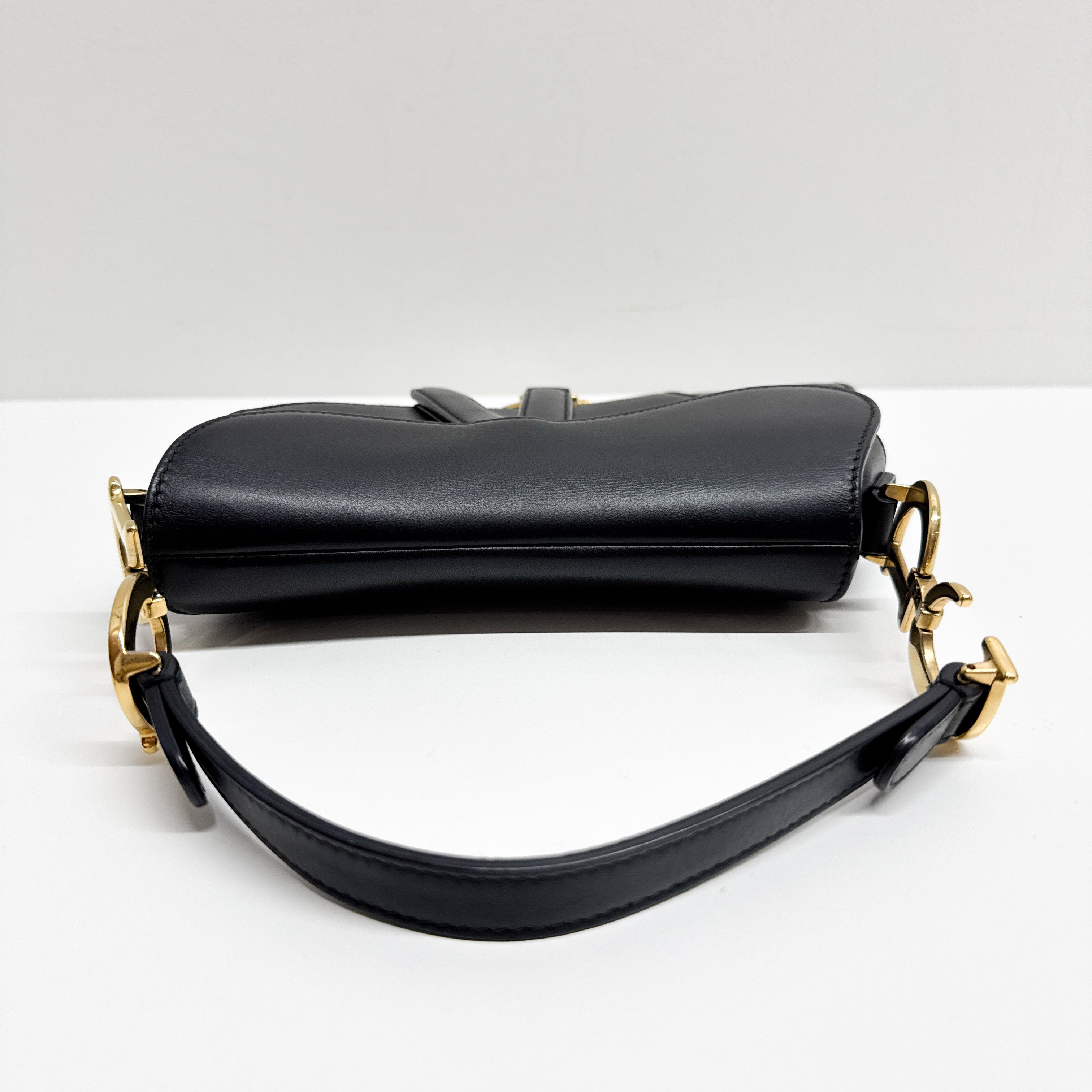 Saddle Black Leather Hand Bag