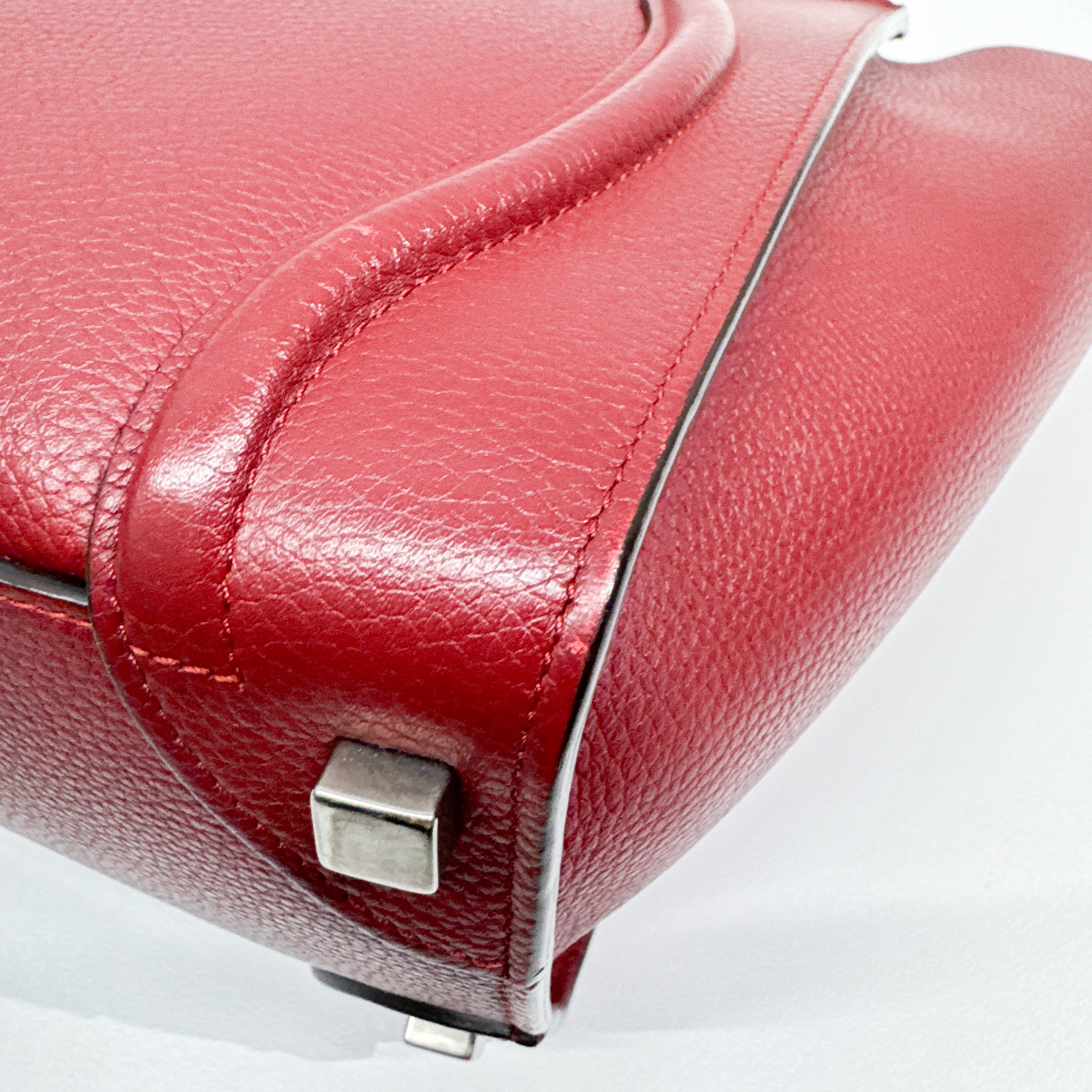 Vintage Red Leather Hand Bag