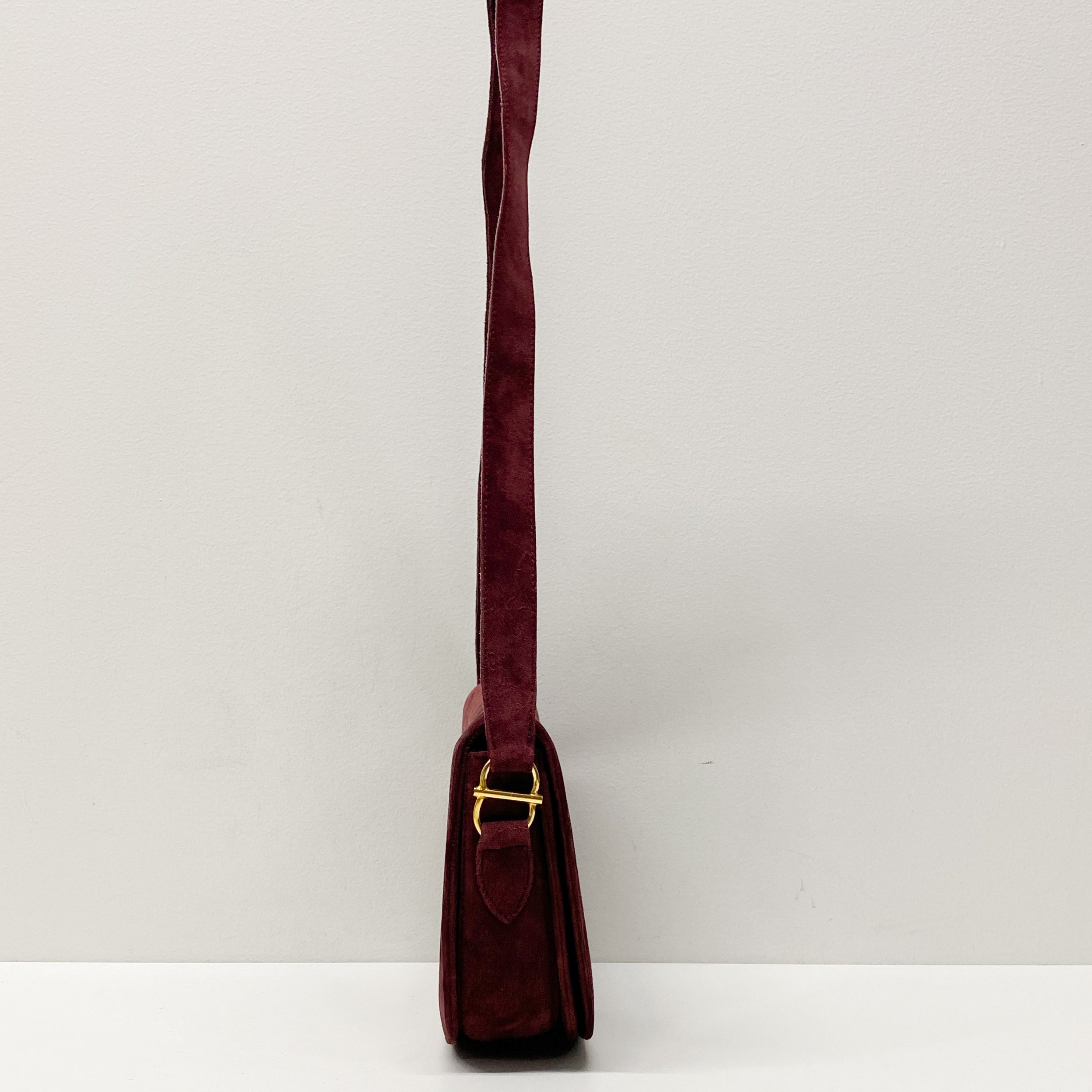 Red Suede Shoulder Bag