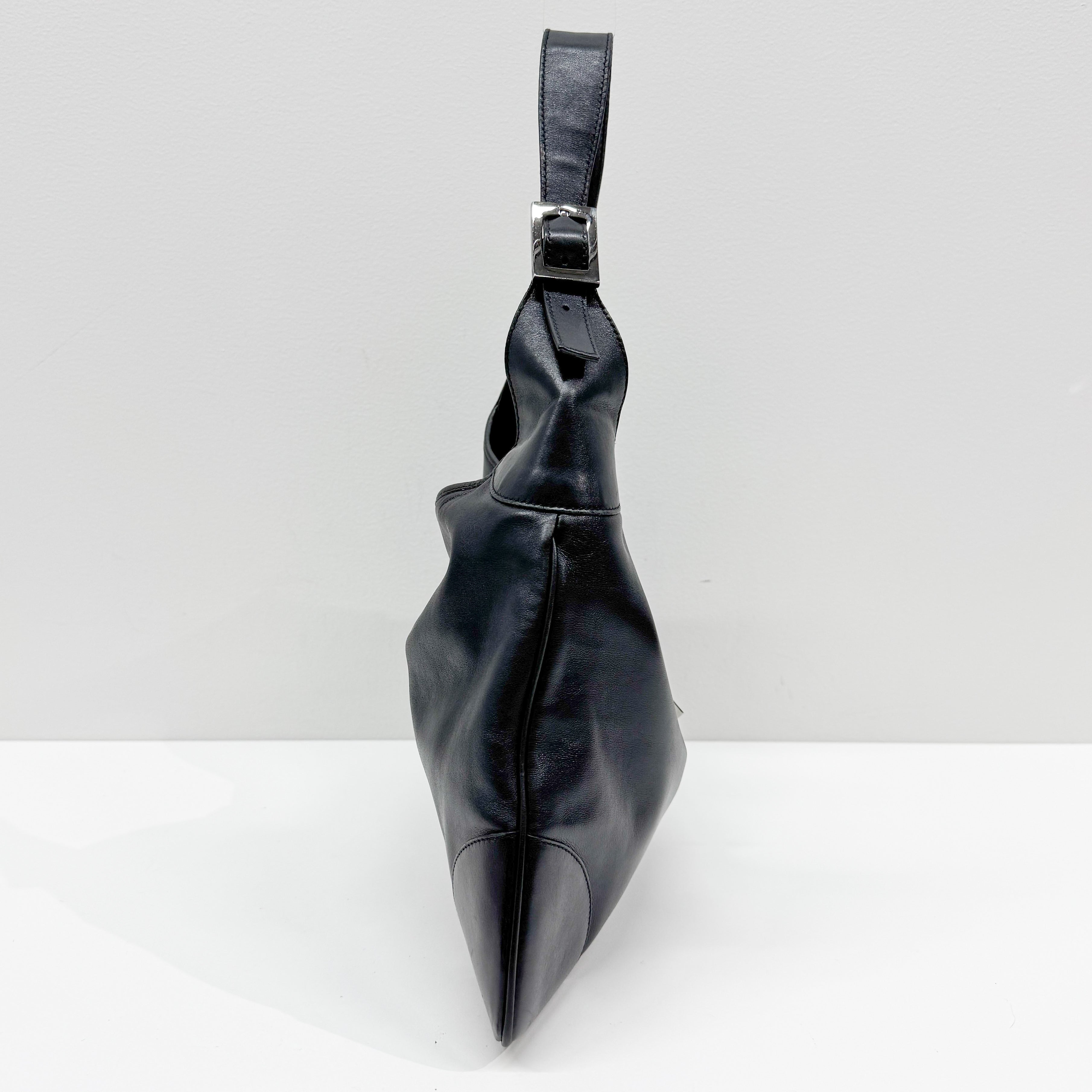 Black Leather Hobo Bag