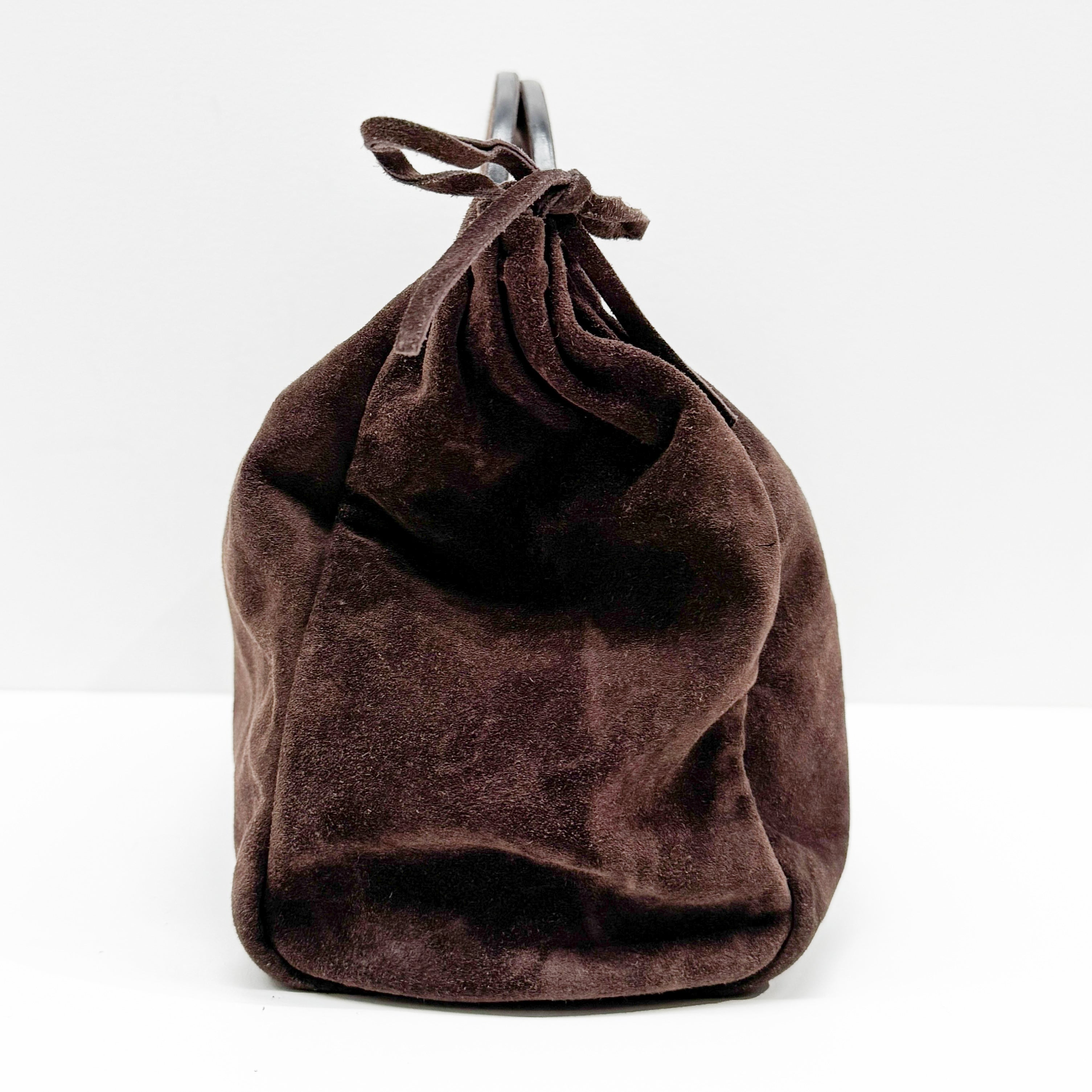 Vintage Brown Suede Hand Bag
