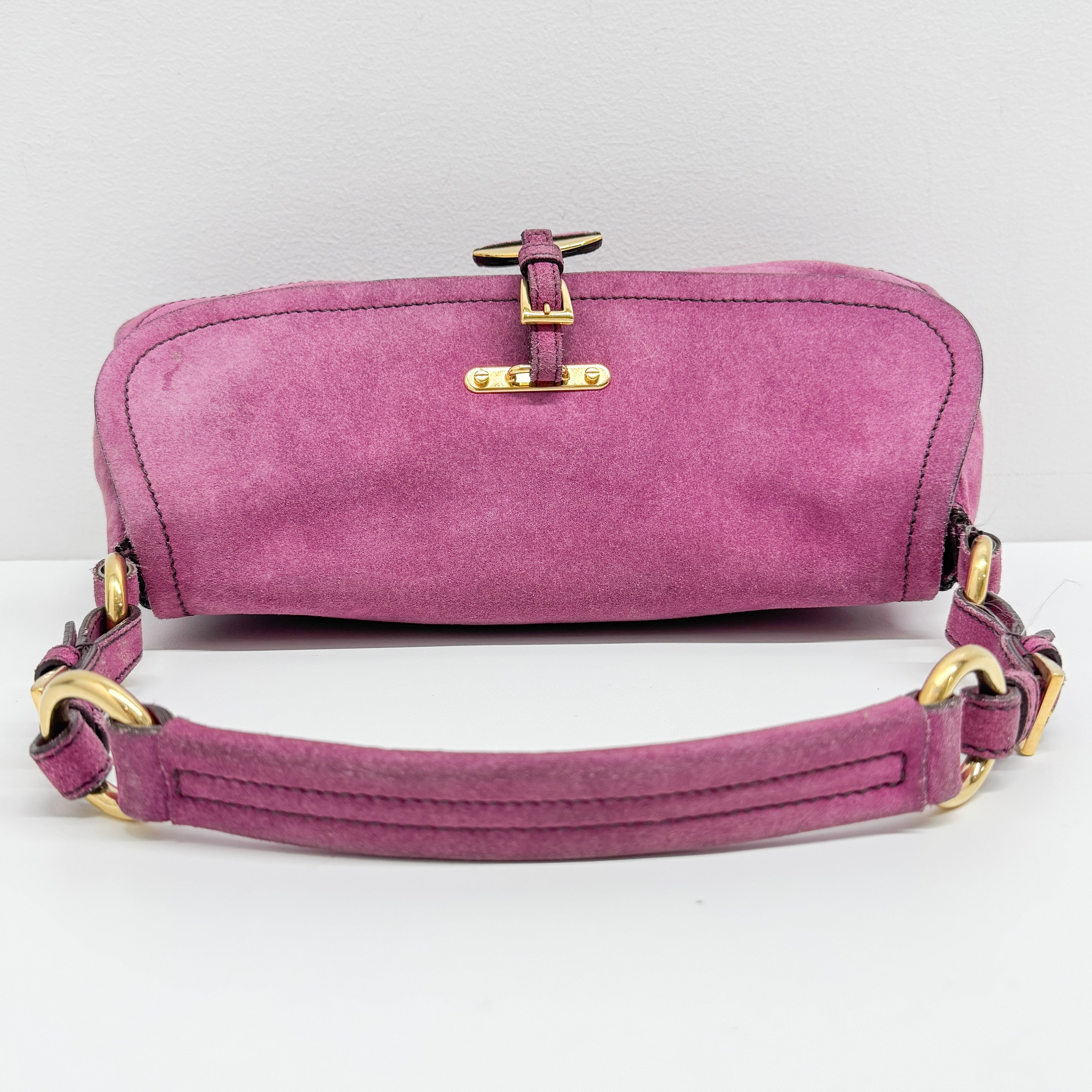 Purple Suede Shoulder Bag