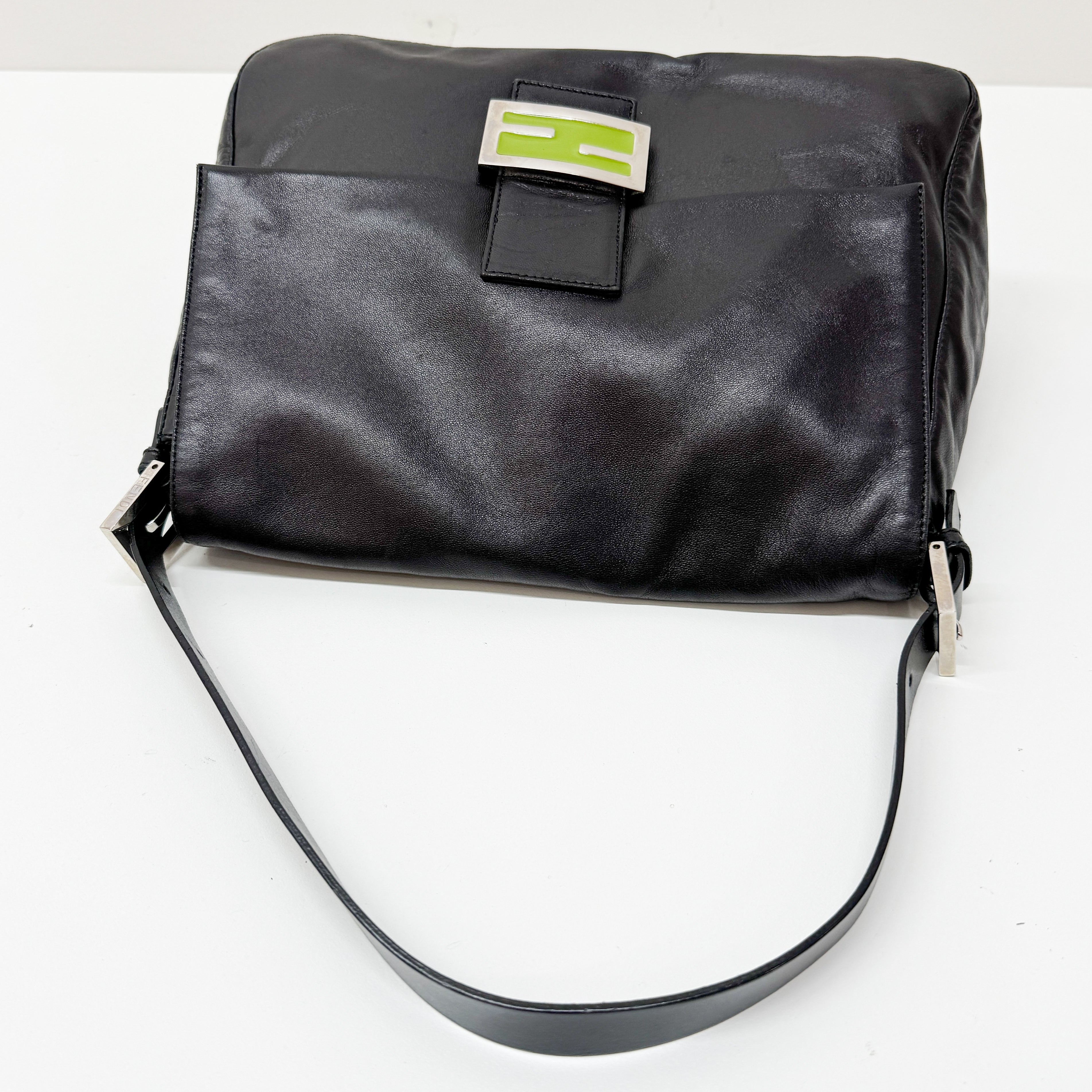 Mamma Baguette Black Leather Shoulder Bag