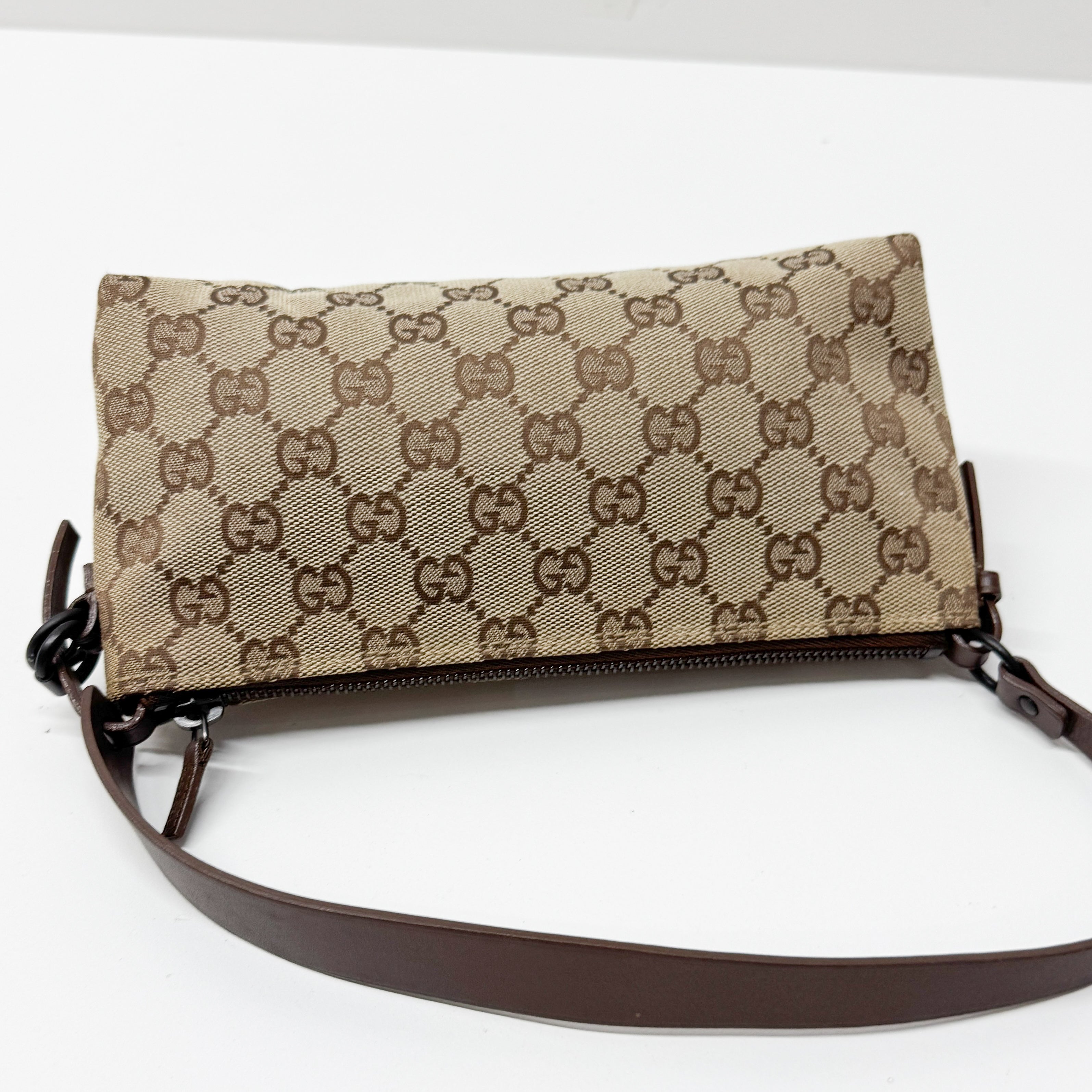 GG Brown Canvas Shoulder Bag