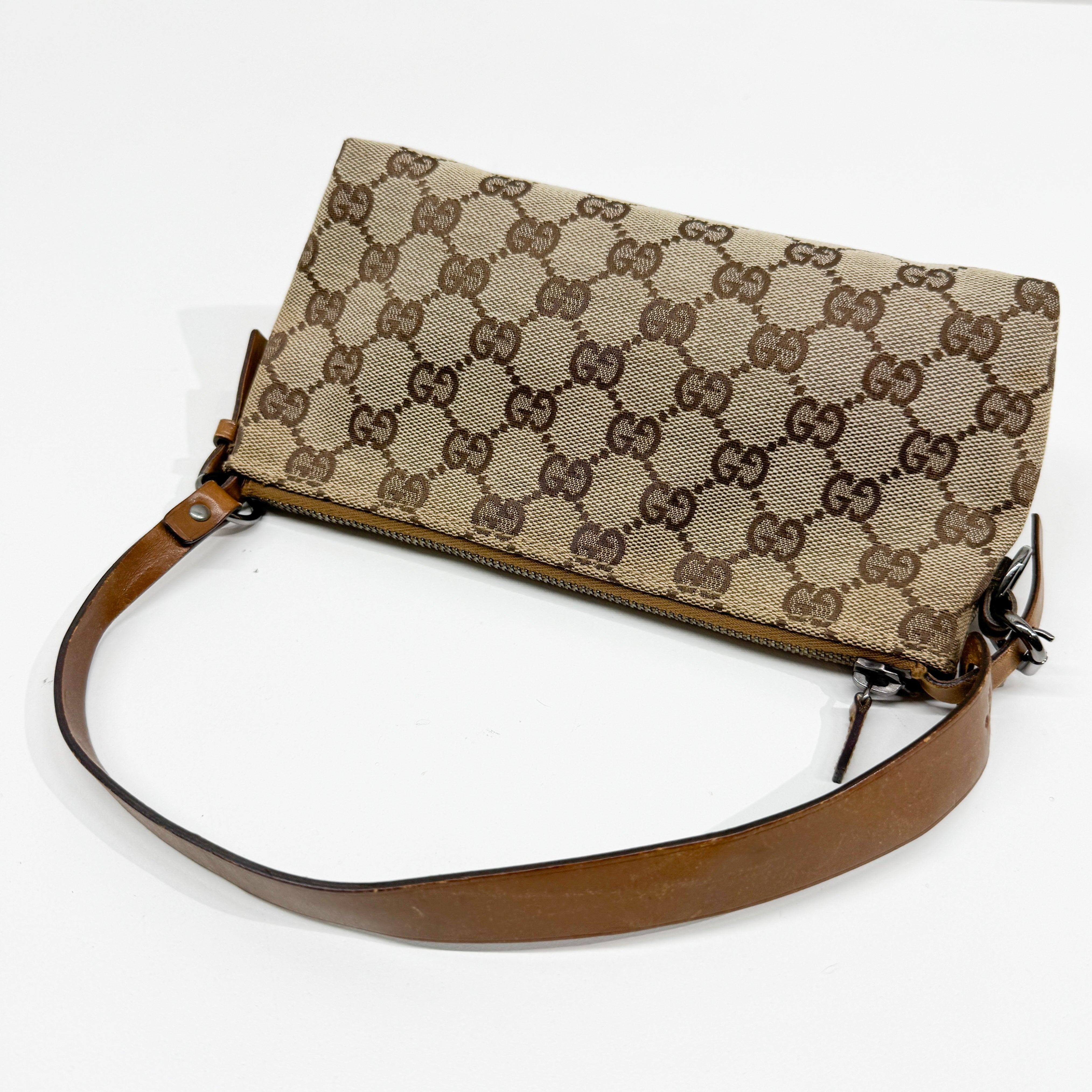 GG Beige Canvas Shoulder Bag