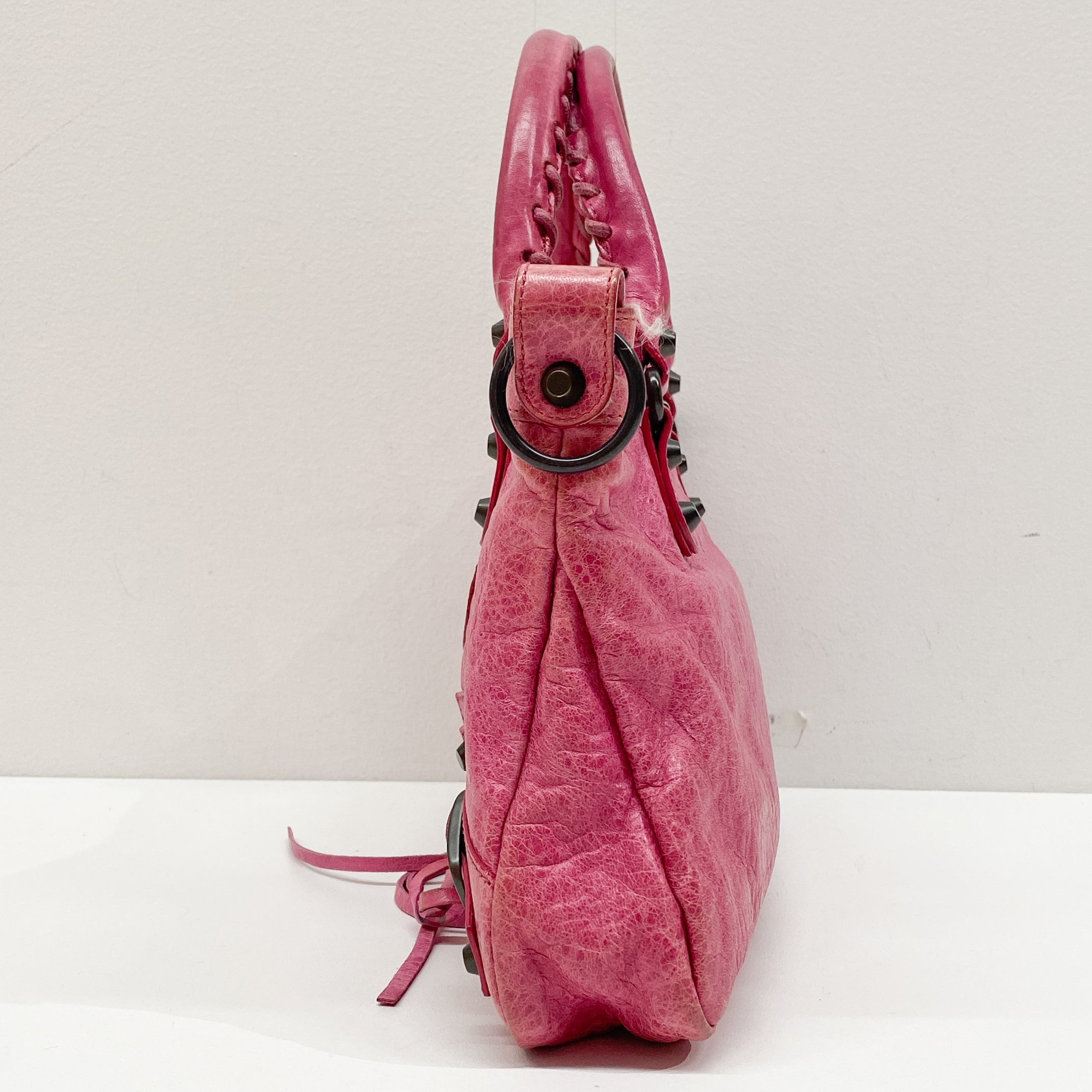 The First Pink Leather Hand Bag