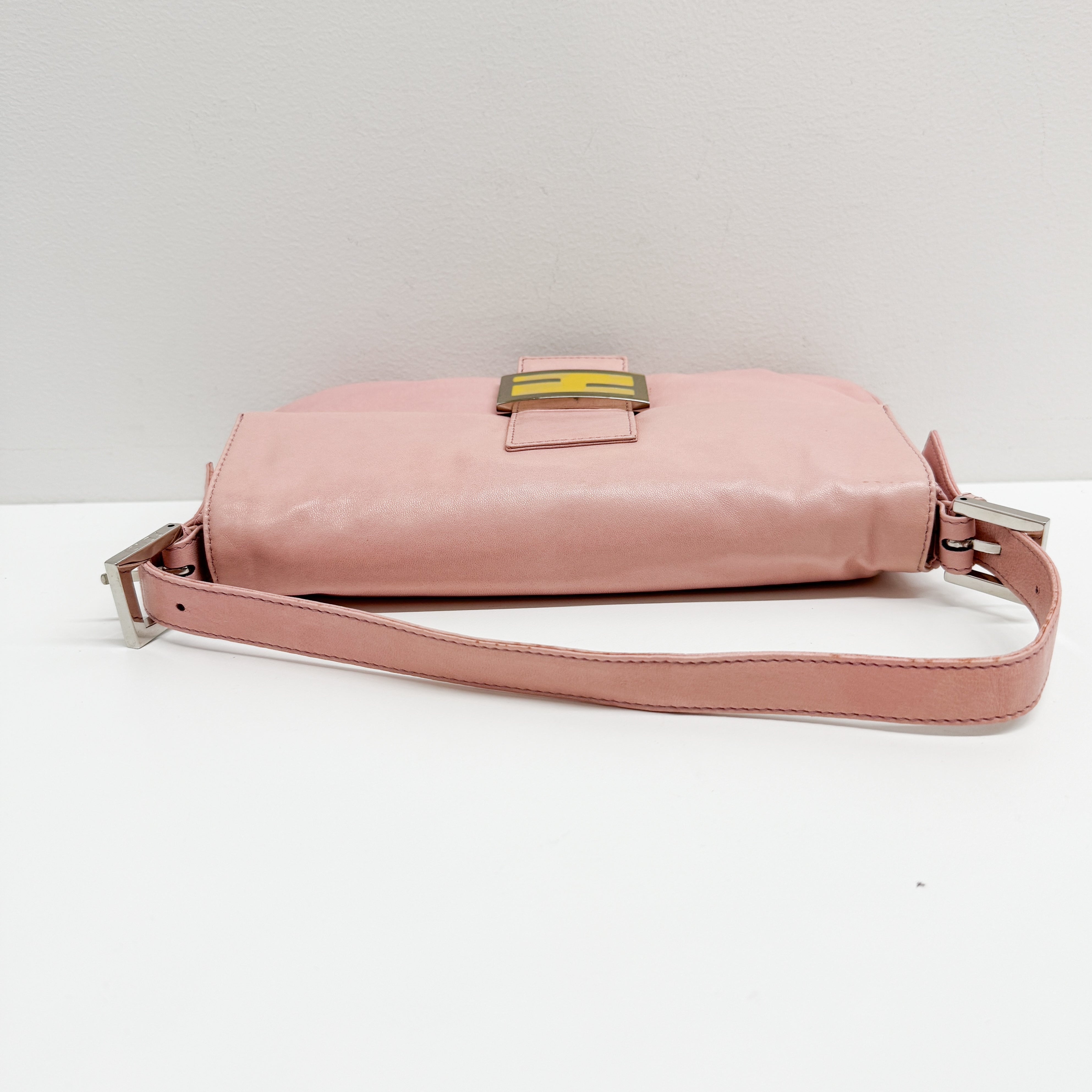 Baguette Pink Leather Shoulder Bag