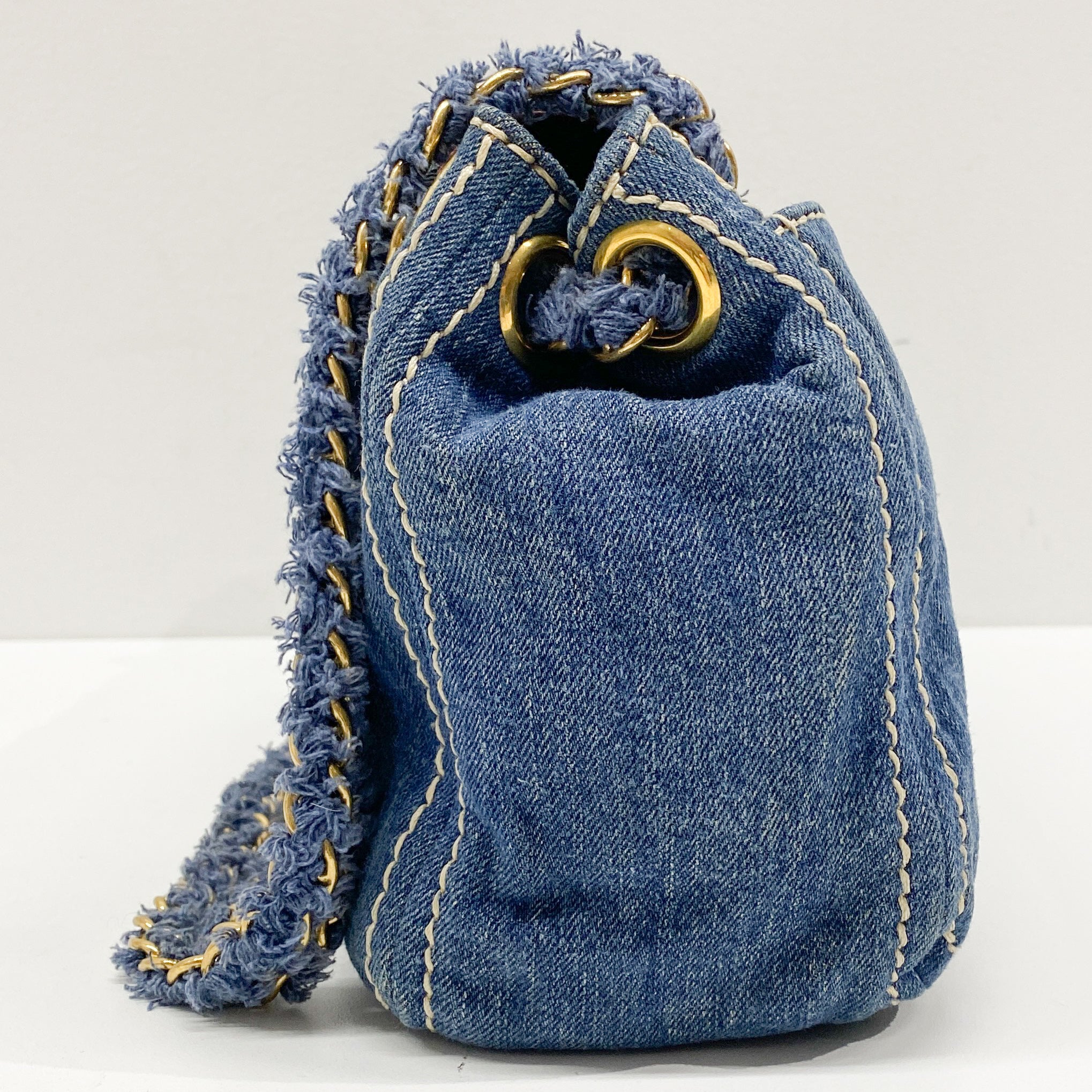 Vintage Blue Denim Shoulder Bag