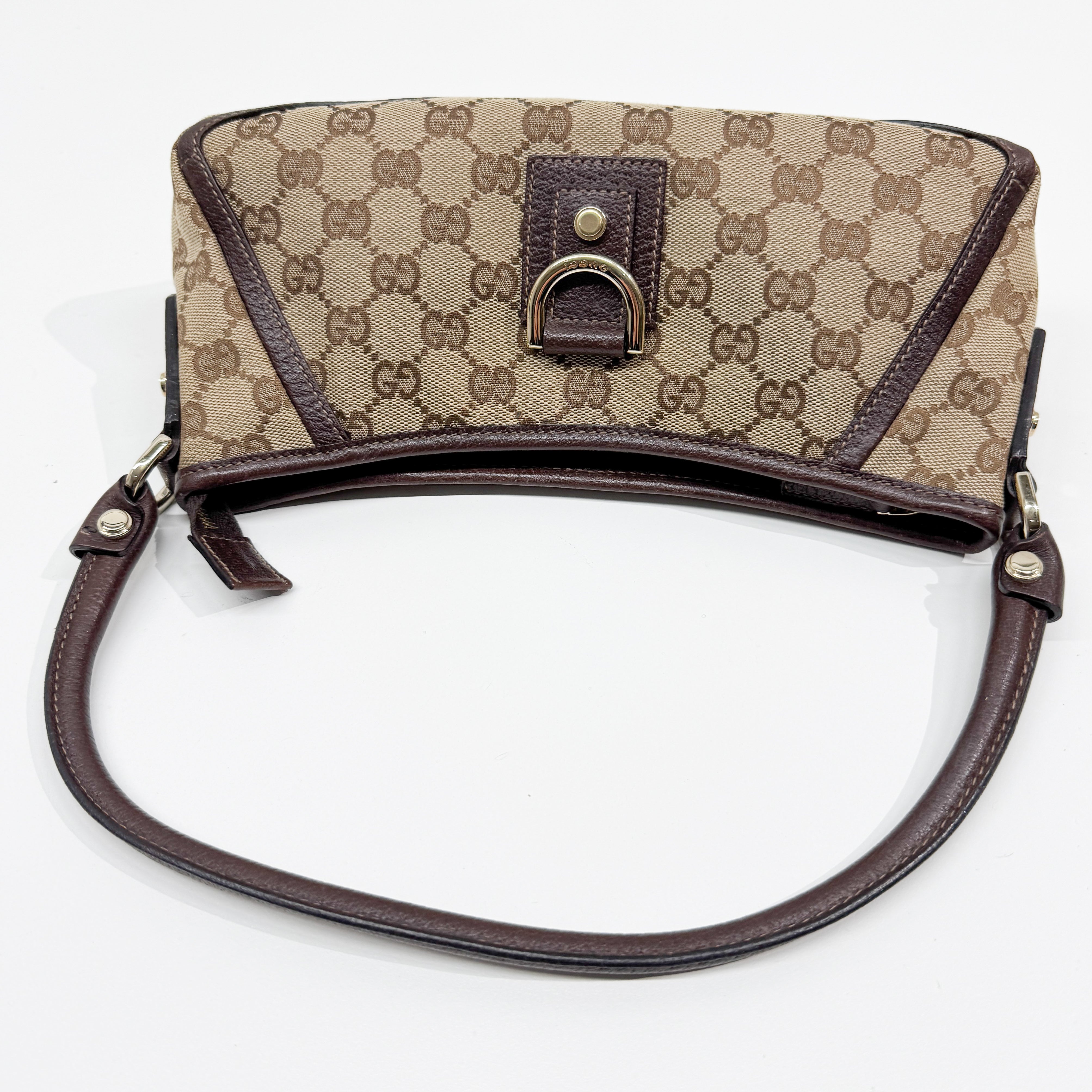 Abbey D-Ring Brown Canvas Shoulder Bag