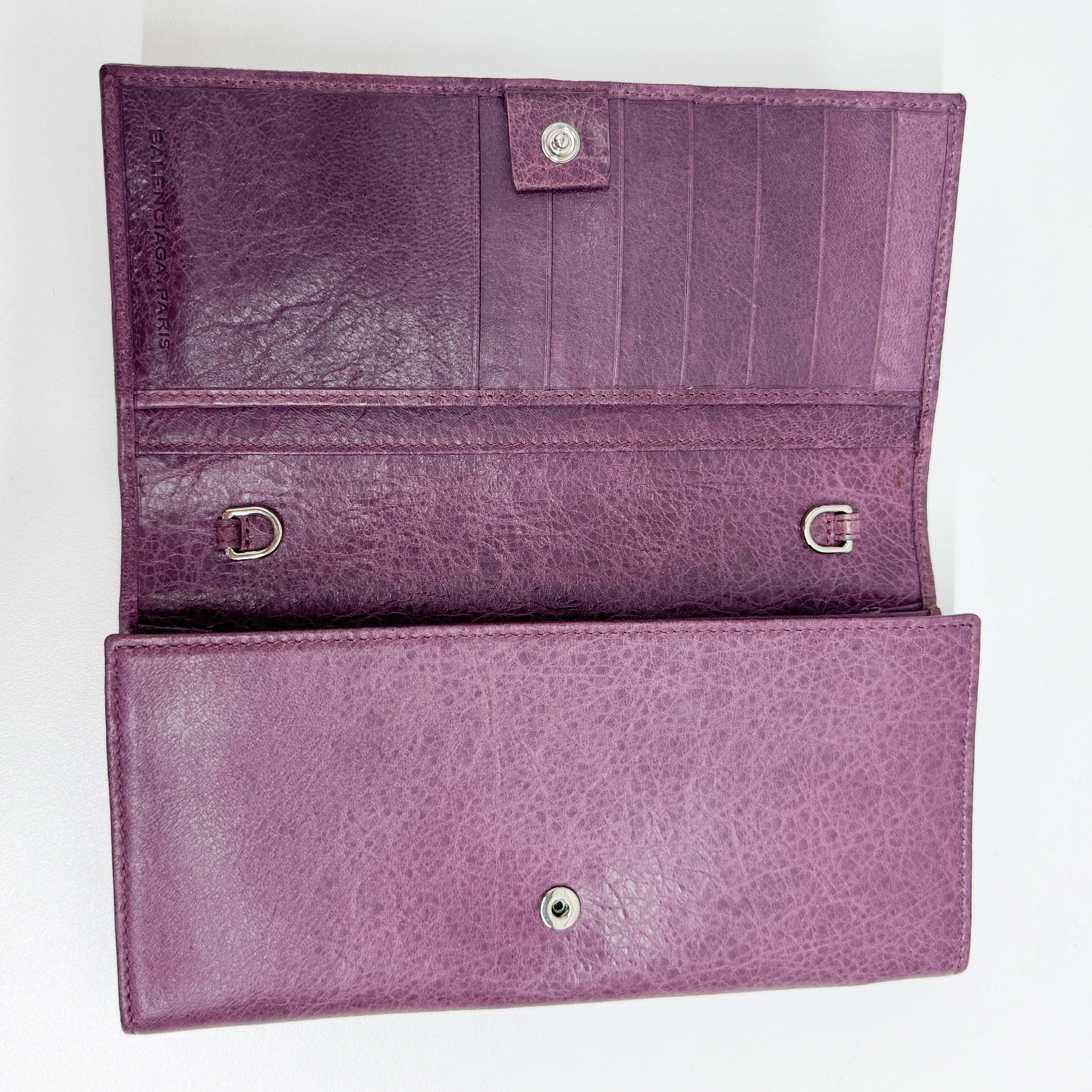 Continental Purple Calfskin Leather Wallet/Shoulder Bag