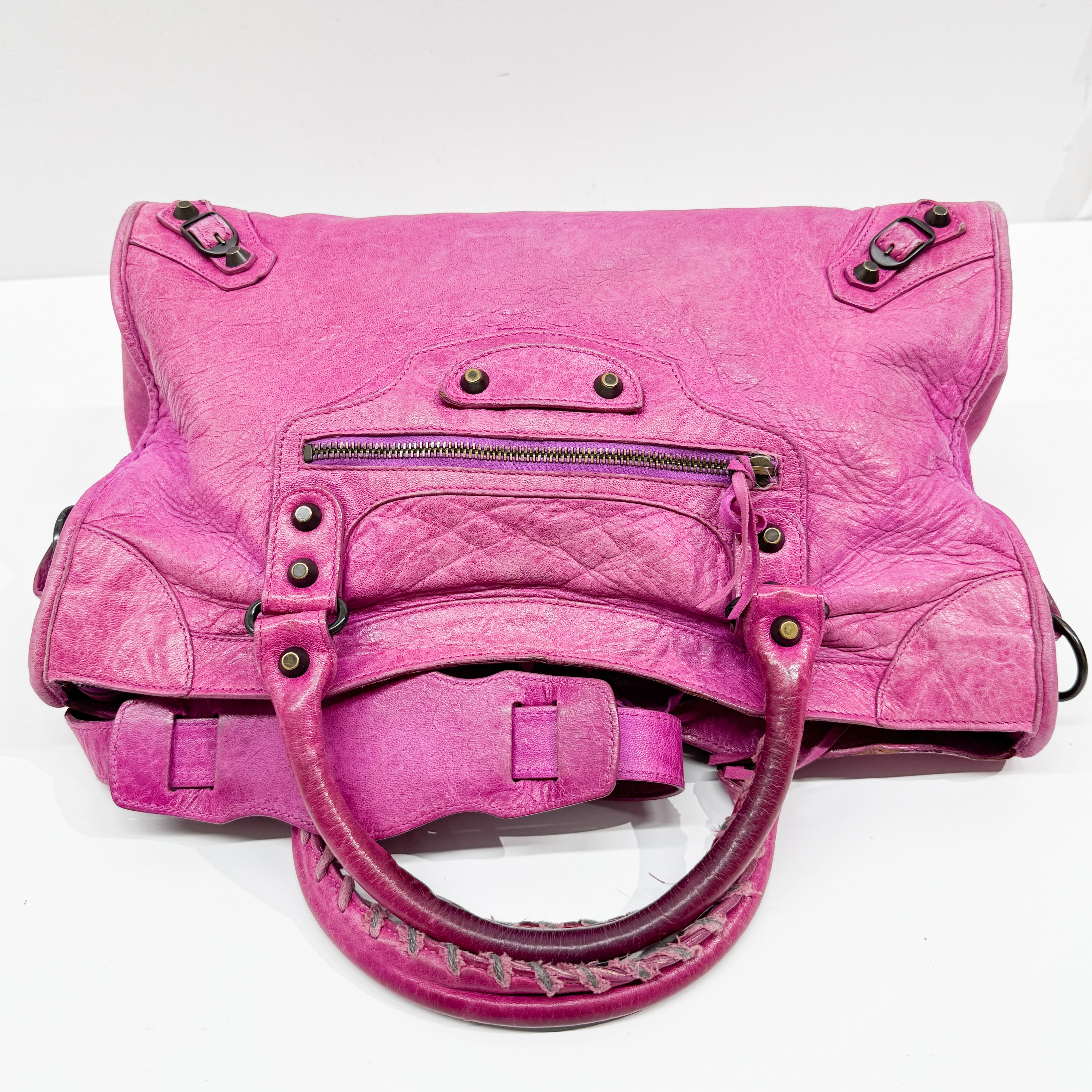 The City Pink Calfskin Leather Two Way Bag