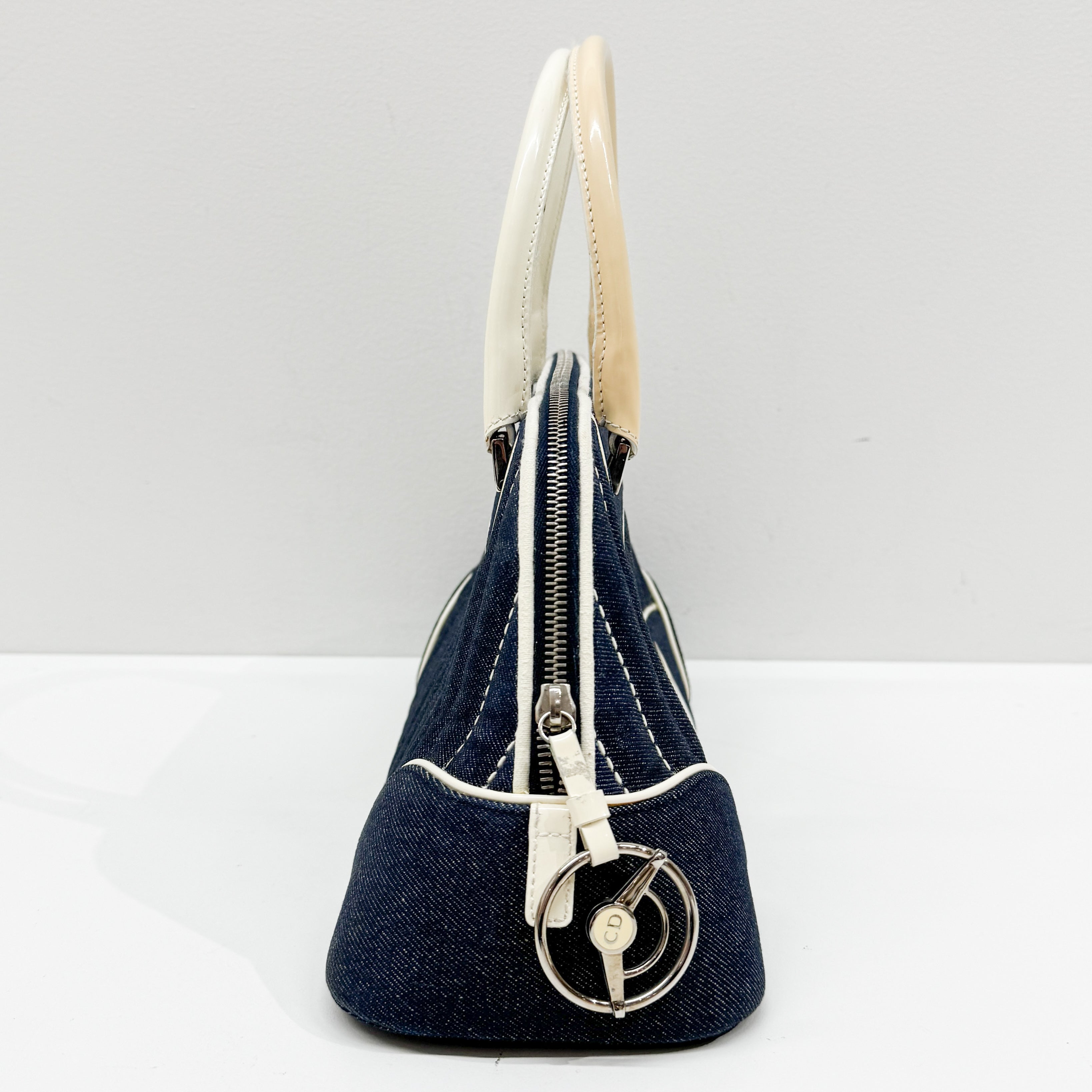 CHRISTIAN DIOR DENIM MONTAIGNE CADILLAC 1947 HANDLE BAG