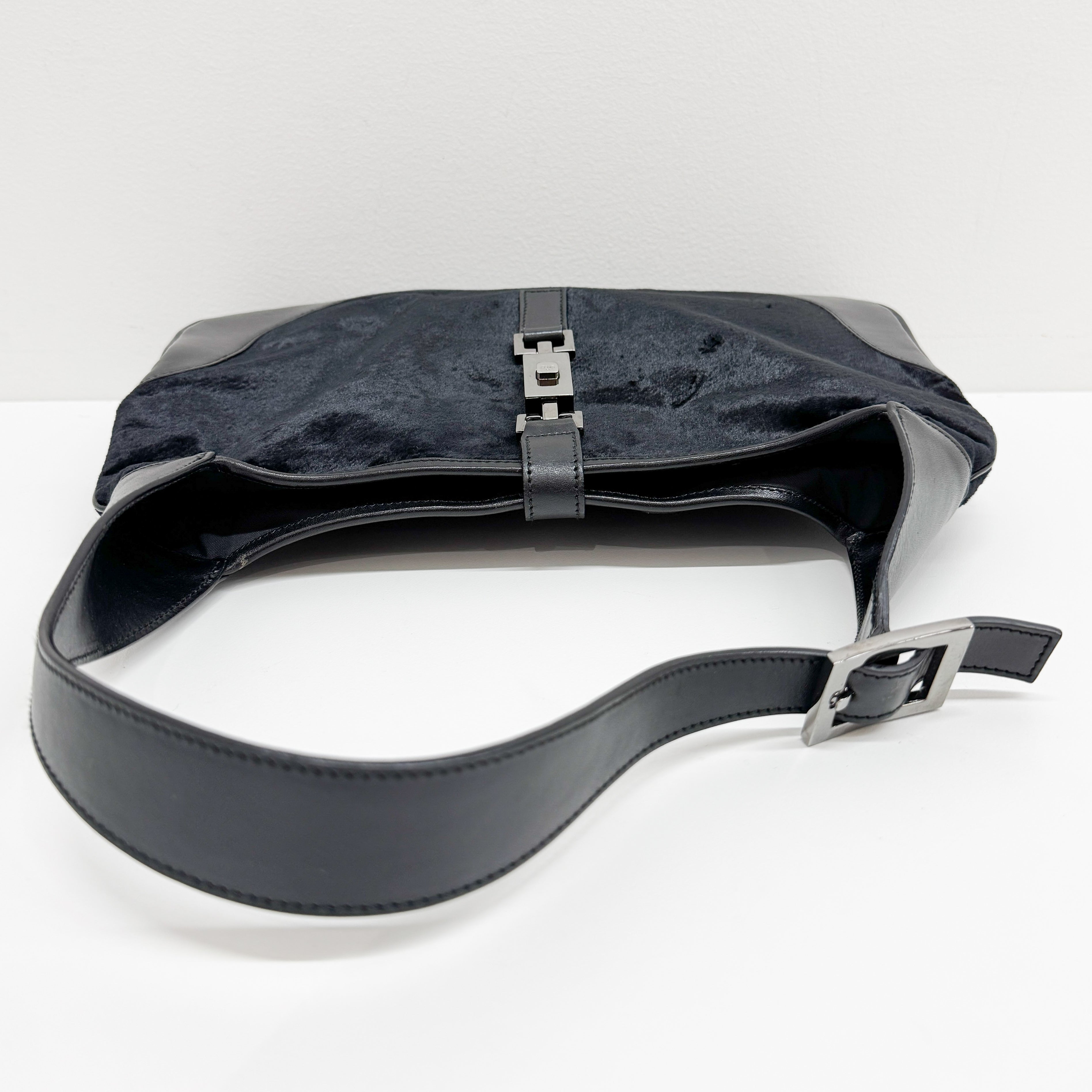 Jackie Black Velvet Shoulder Bag