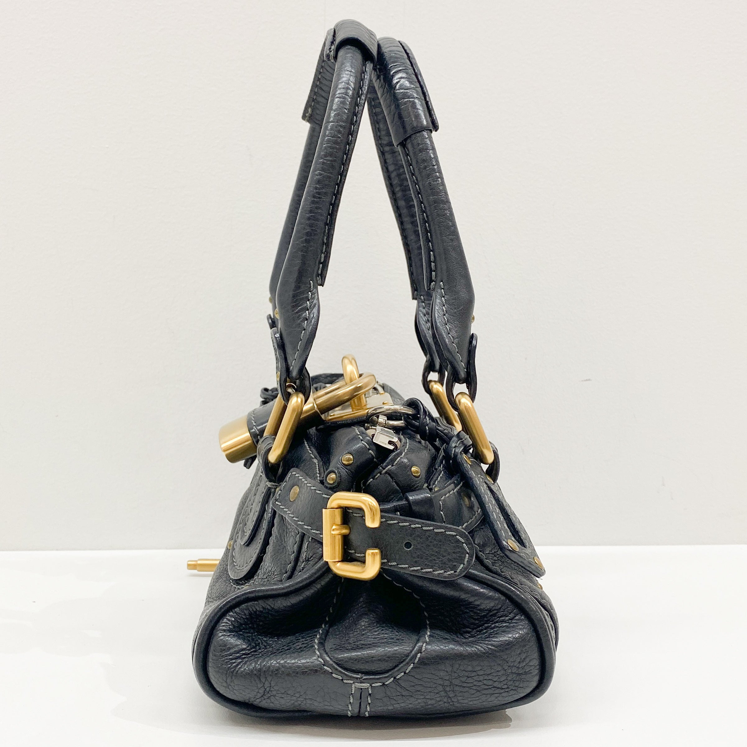 Mini Paddington Black Leather Shoulder Bag