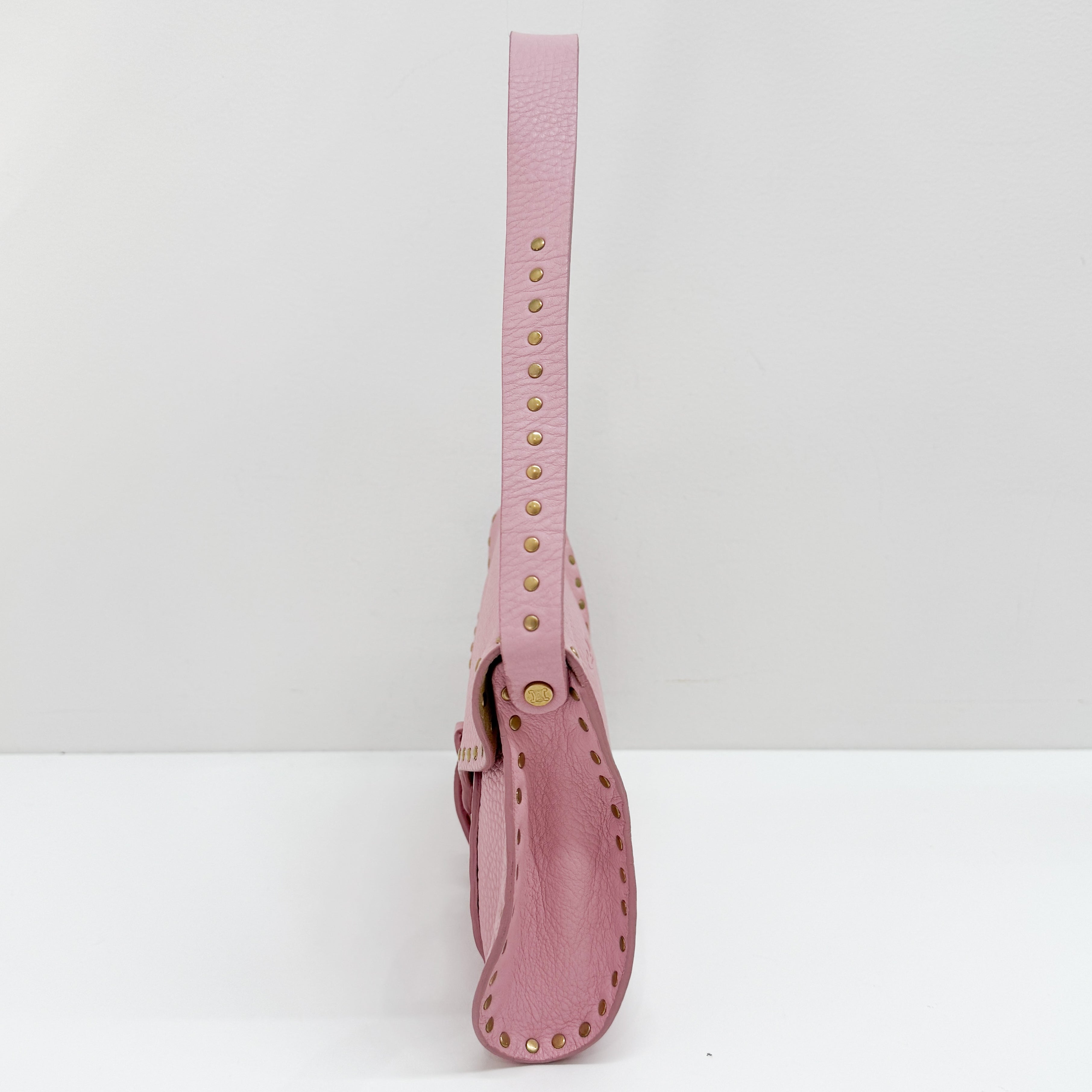 Pink Leather Shoulder Bag