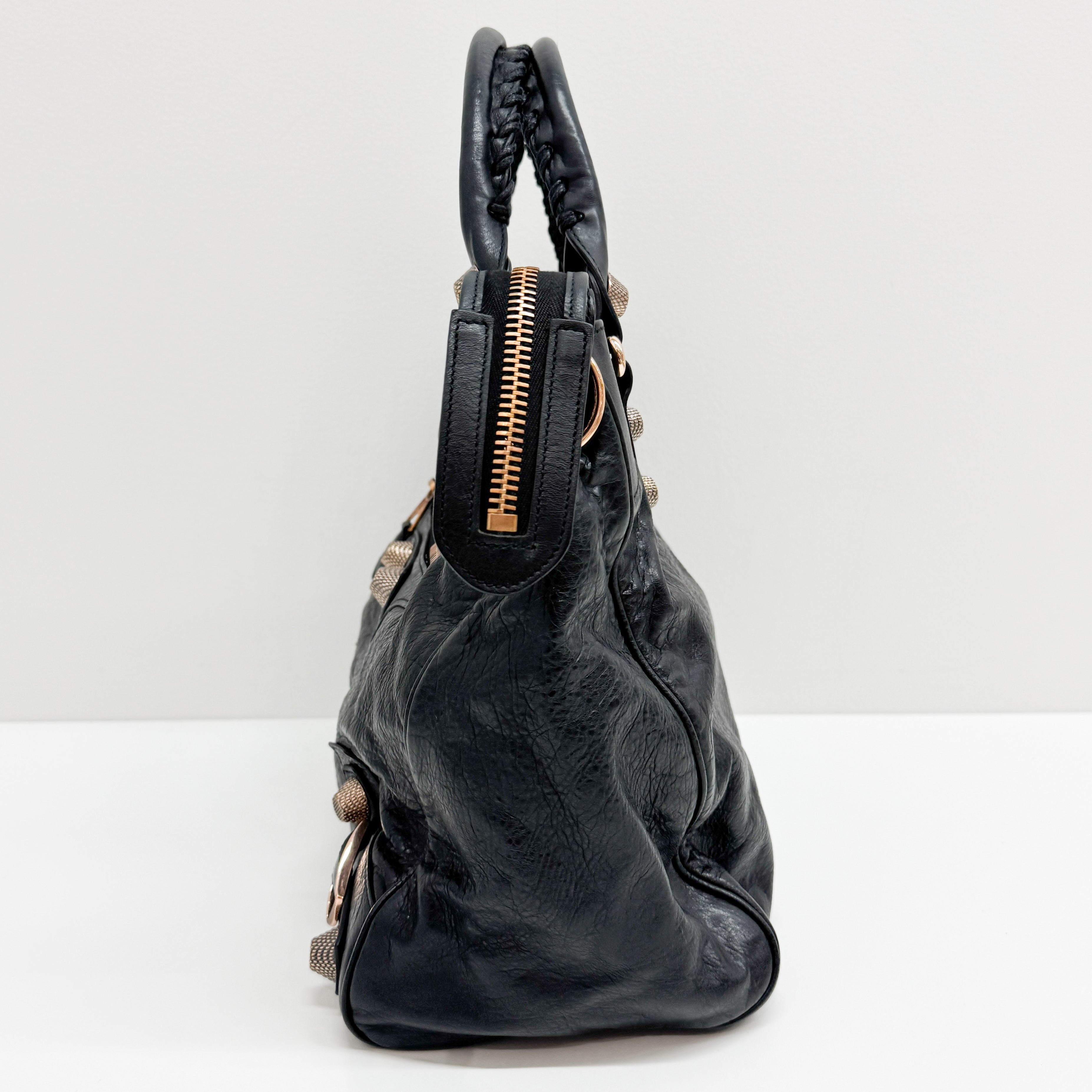 The Velo Black Calfskin Leather Two Way Bag
