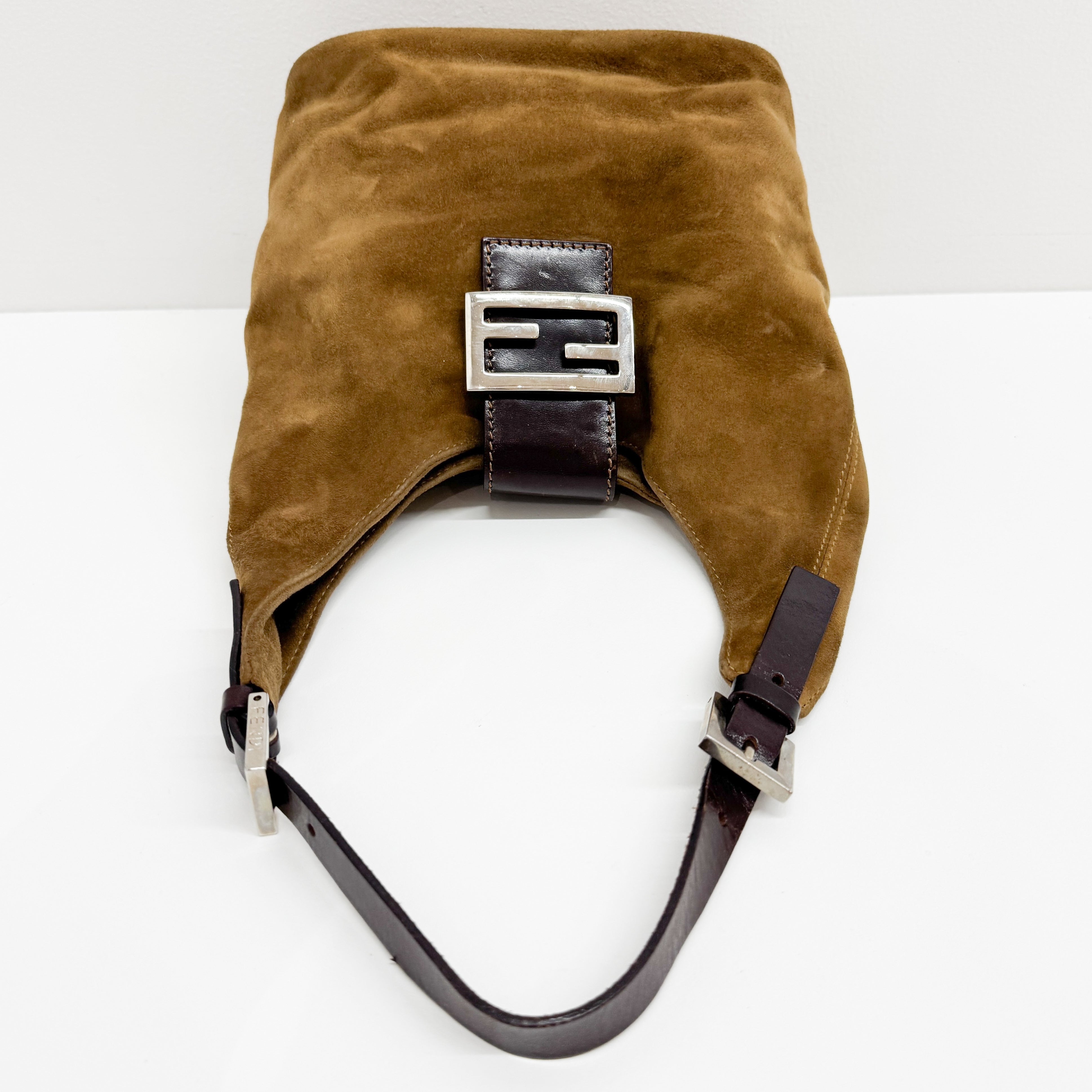 Vintage Brown Suede Shoulder Bag