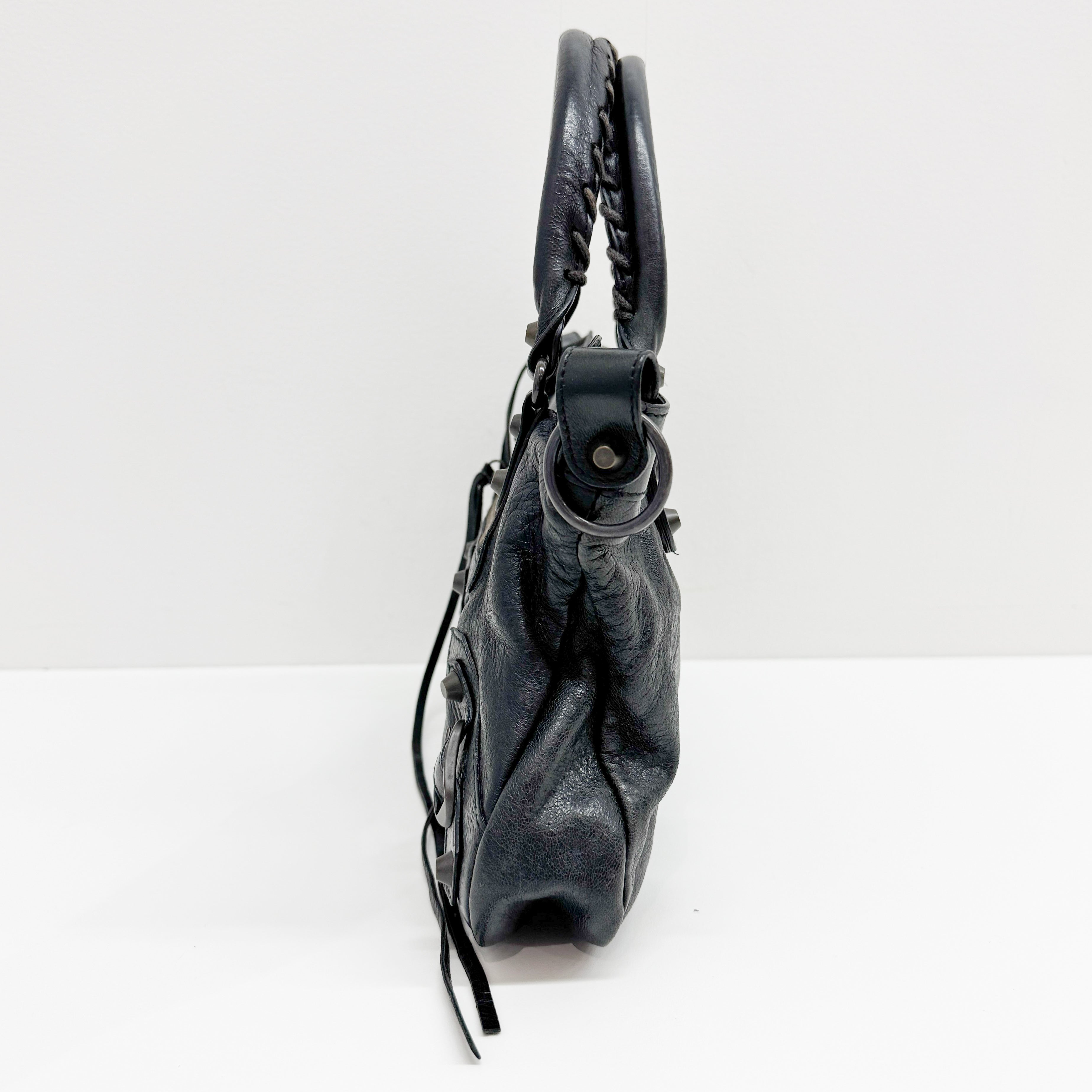 The First Black Calfskin Leather Two Way Bag