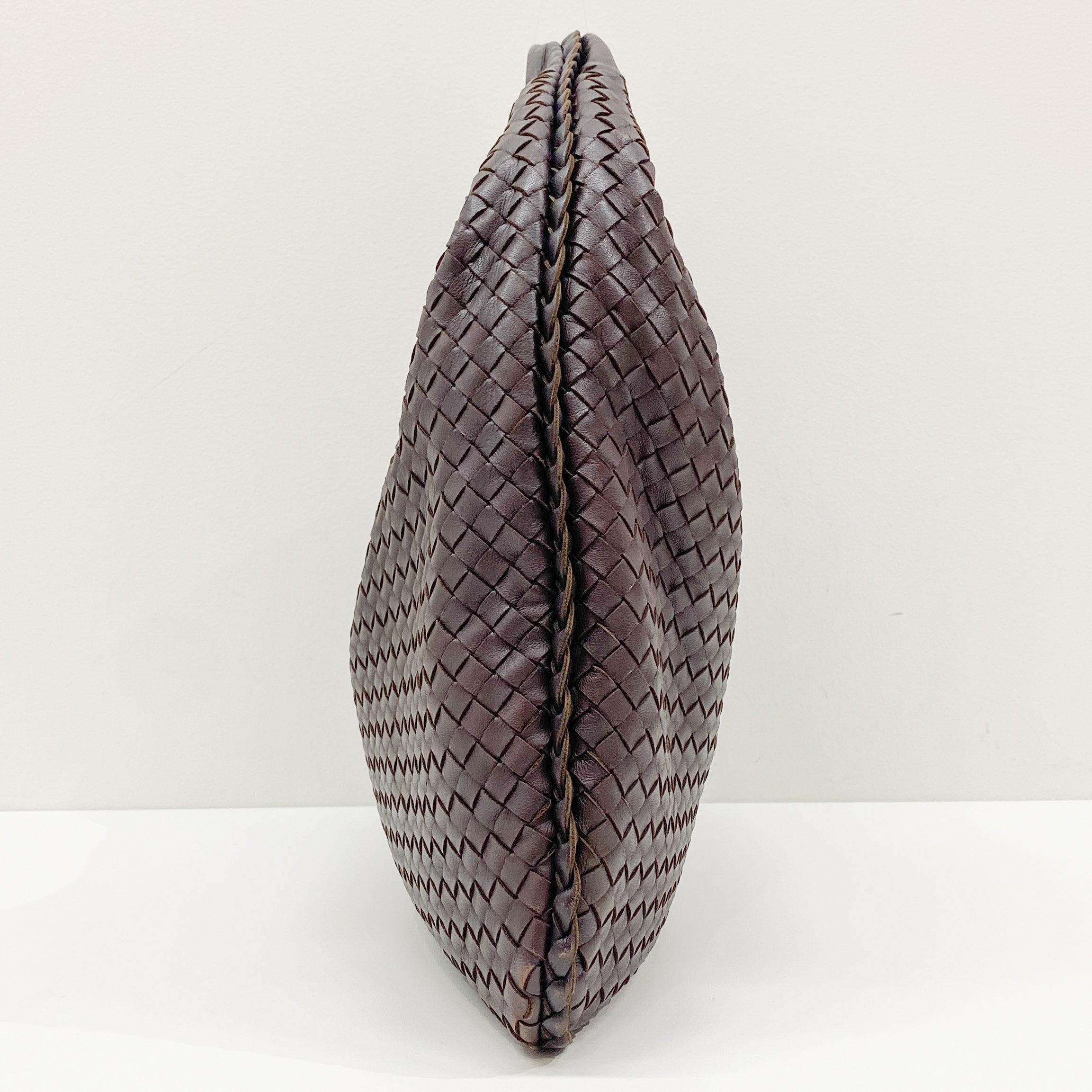 Intrecciato Brown Leather Hobo Bag