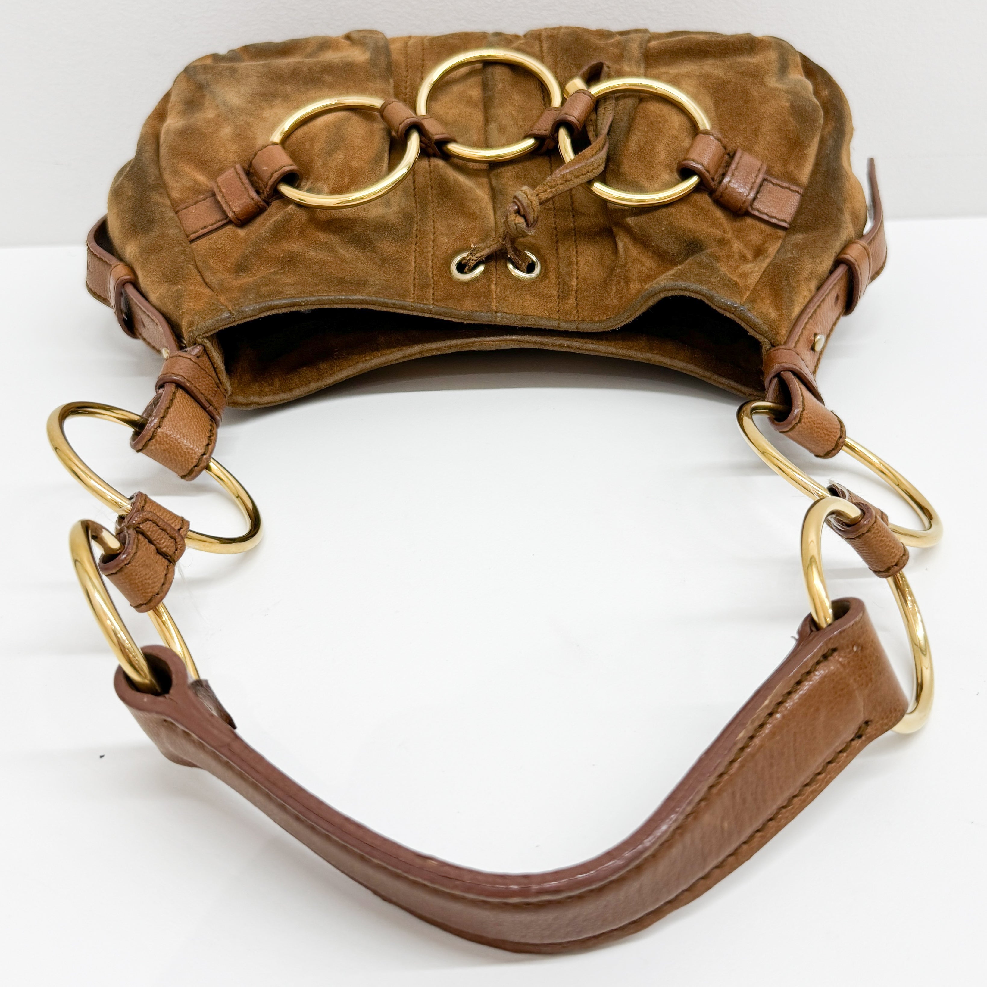 Vintage Brown Suede Shoulder Bag