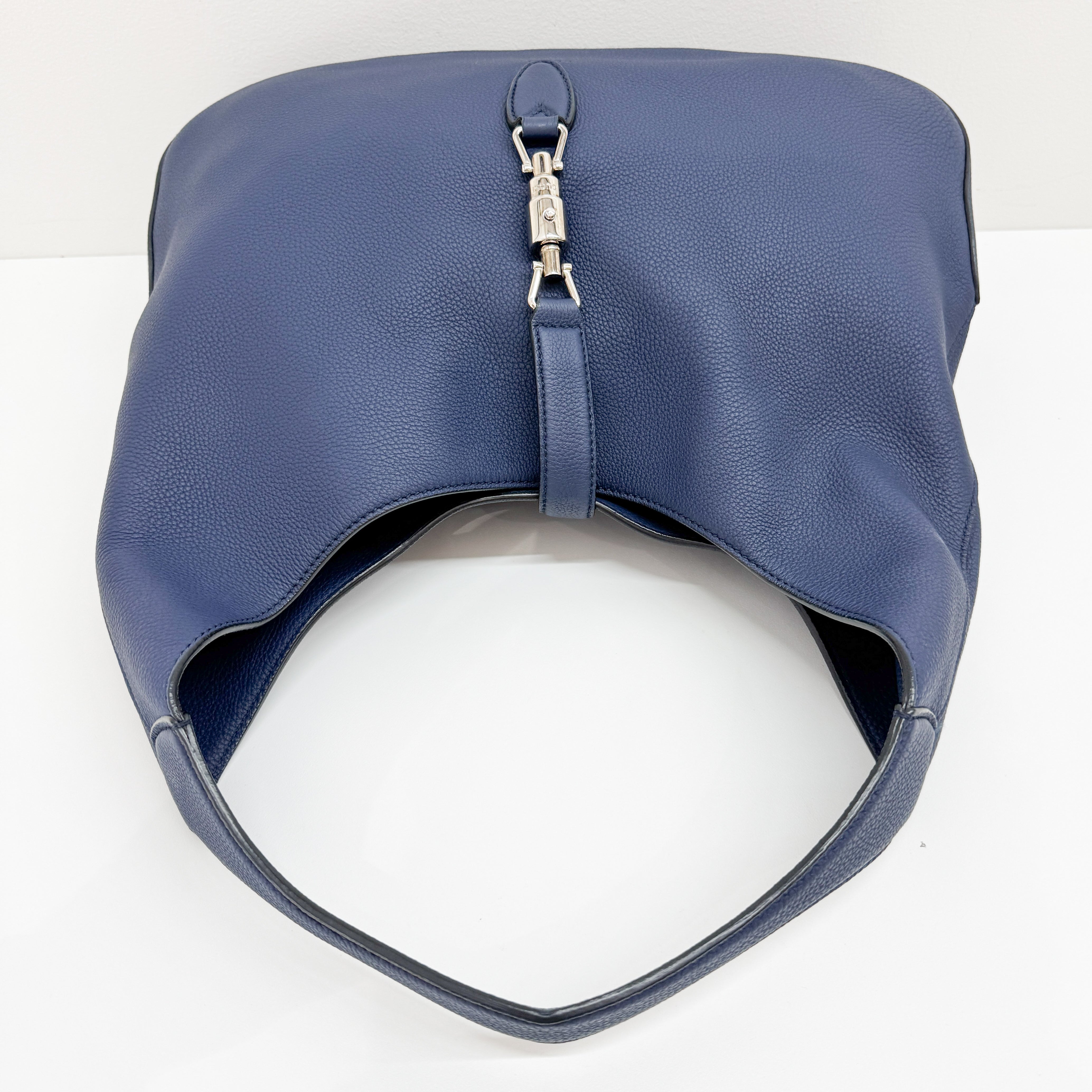 Jackie Blue Leather Shoulder Bag