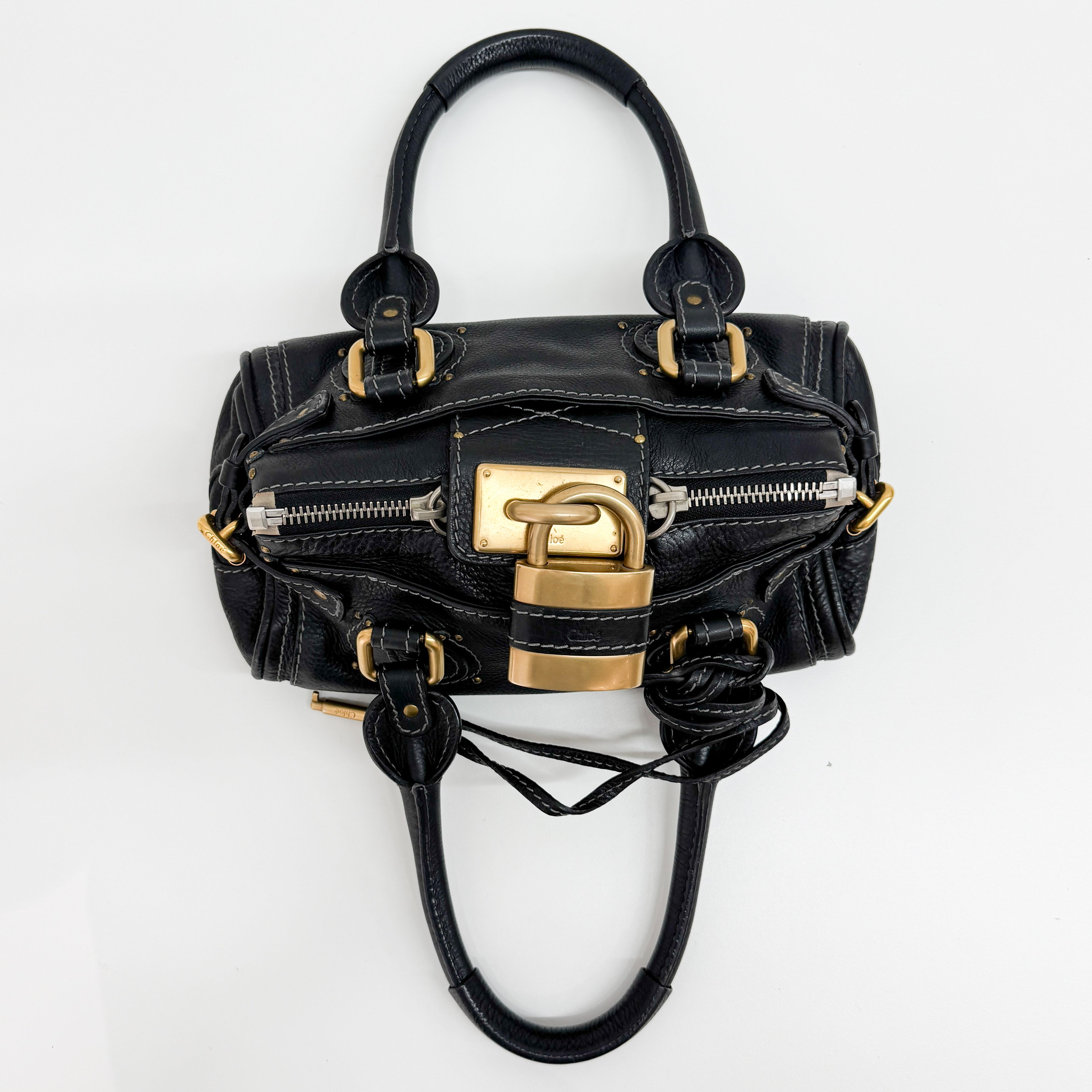 Mini Paddington Black Leather Shoulder Bag