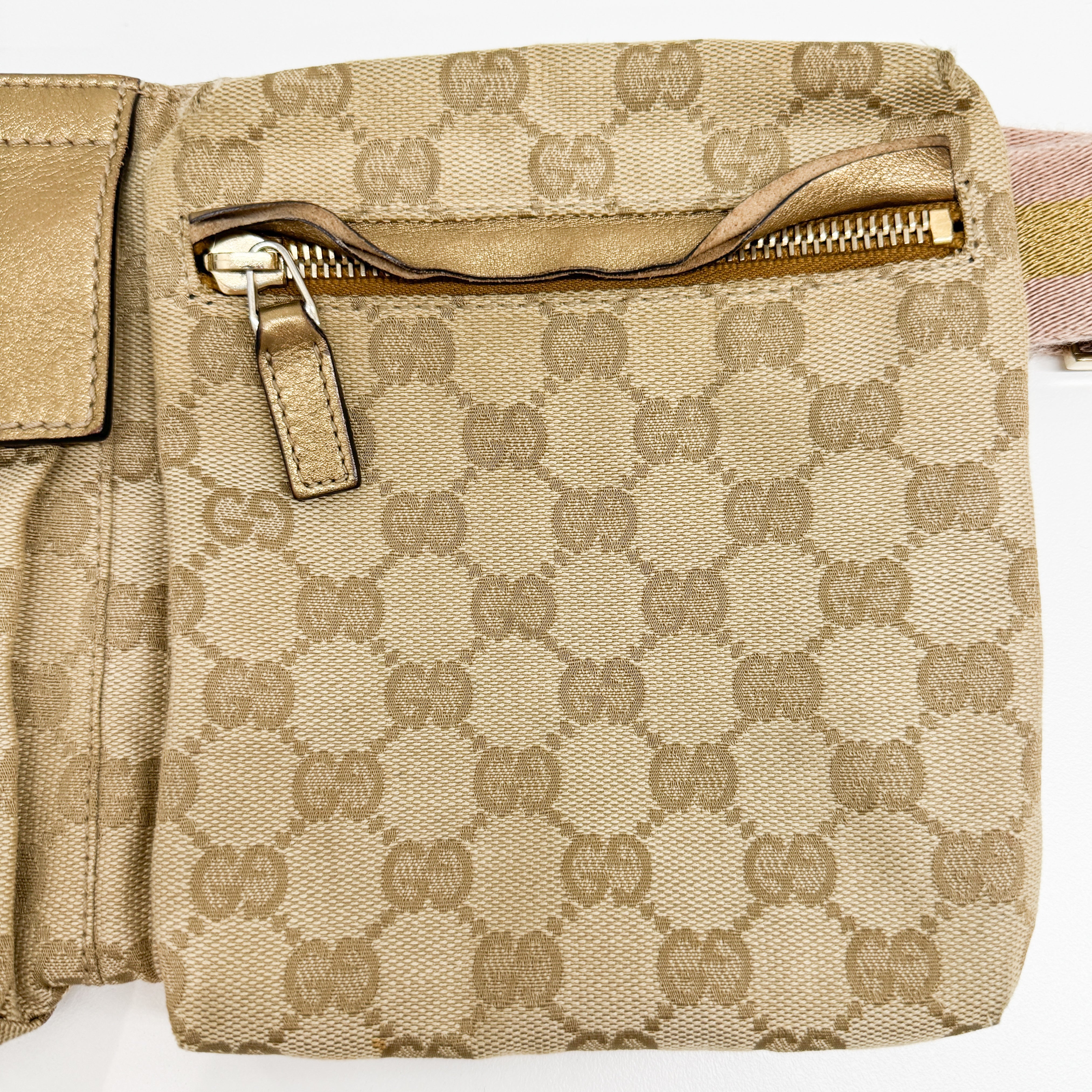 Brown GG Canvas Adjustable Fanny Pack