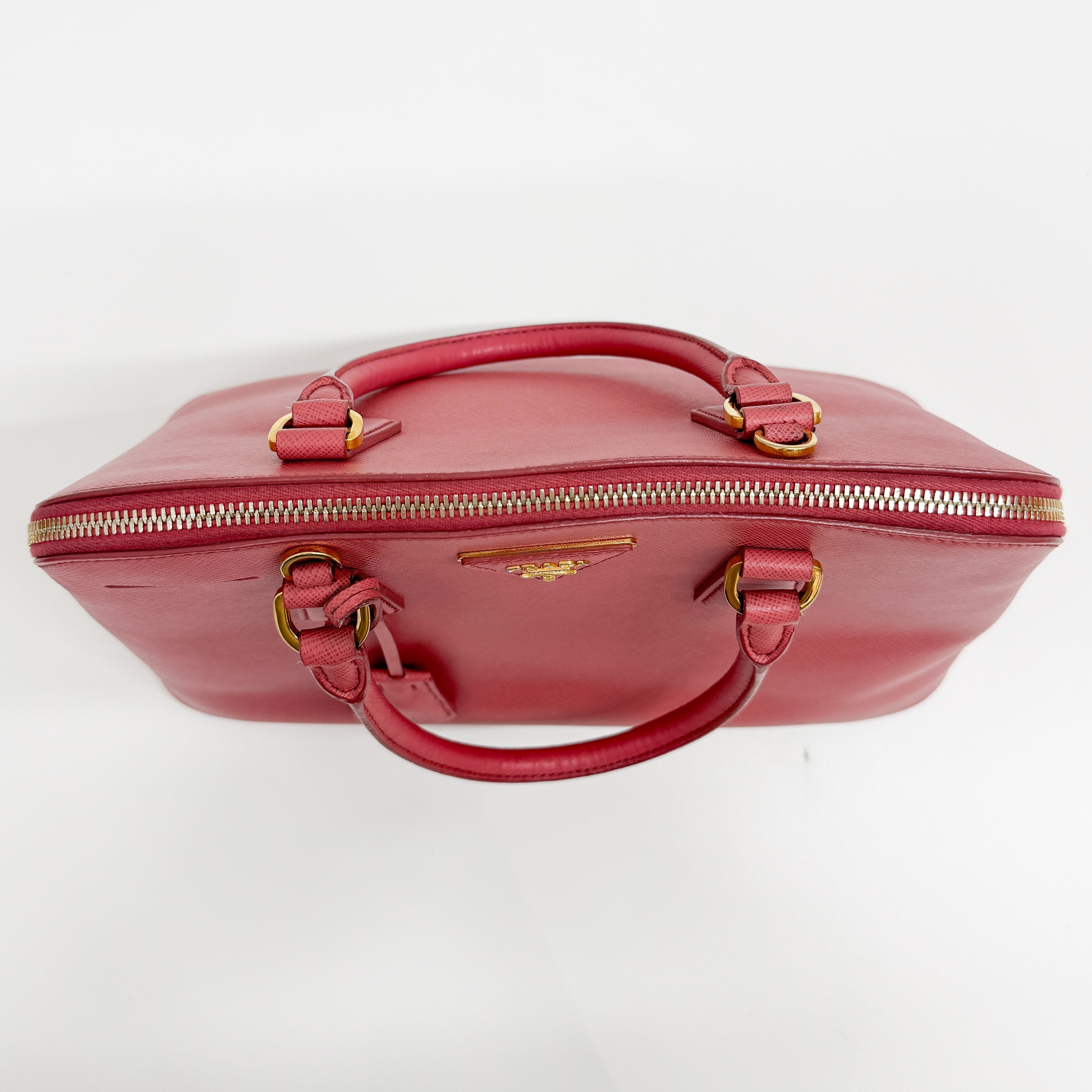 Saffiano Lux Pink Leather Two Way Bag