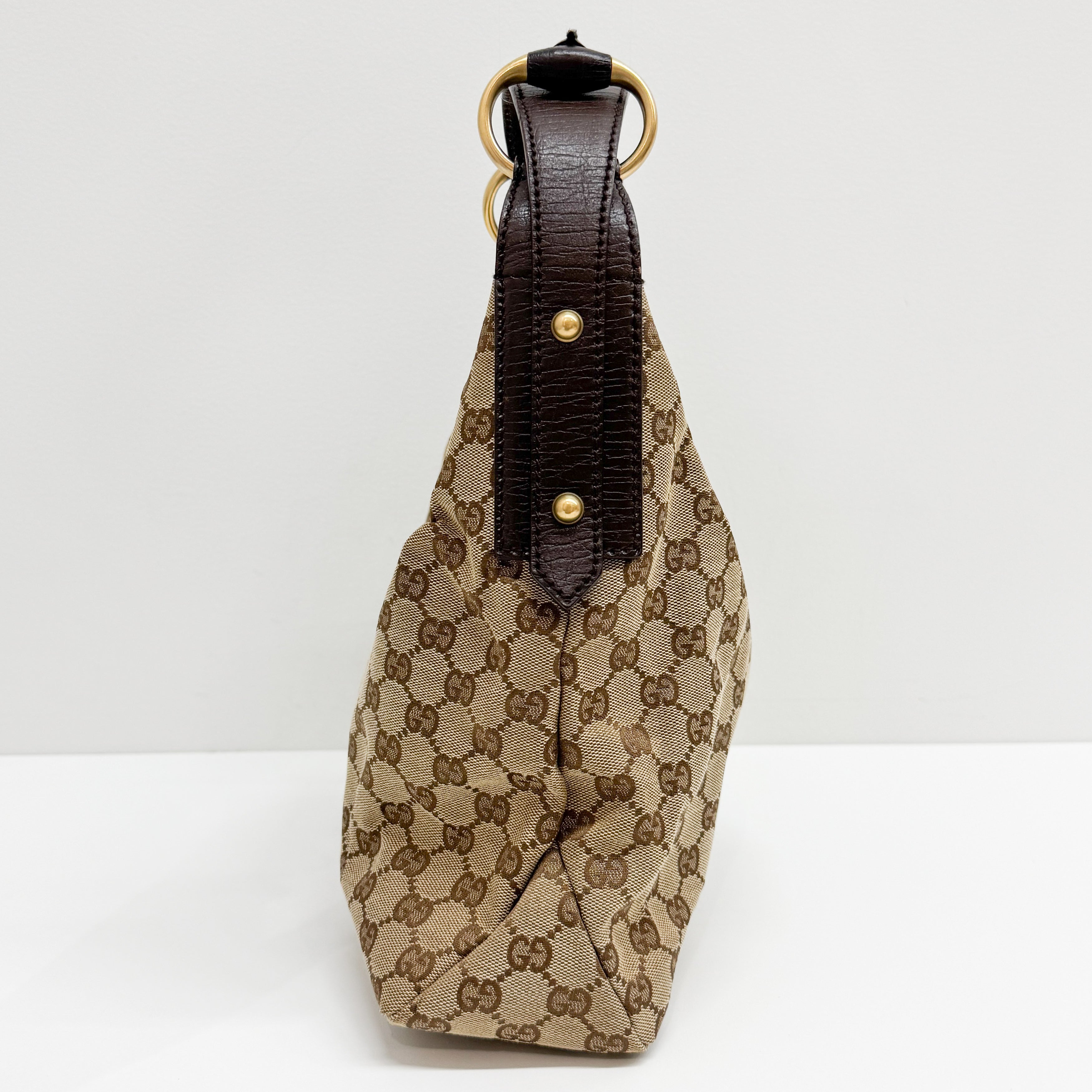 Horsebit Brown GG Canvas Hobo Bag