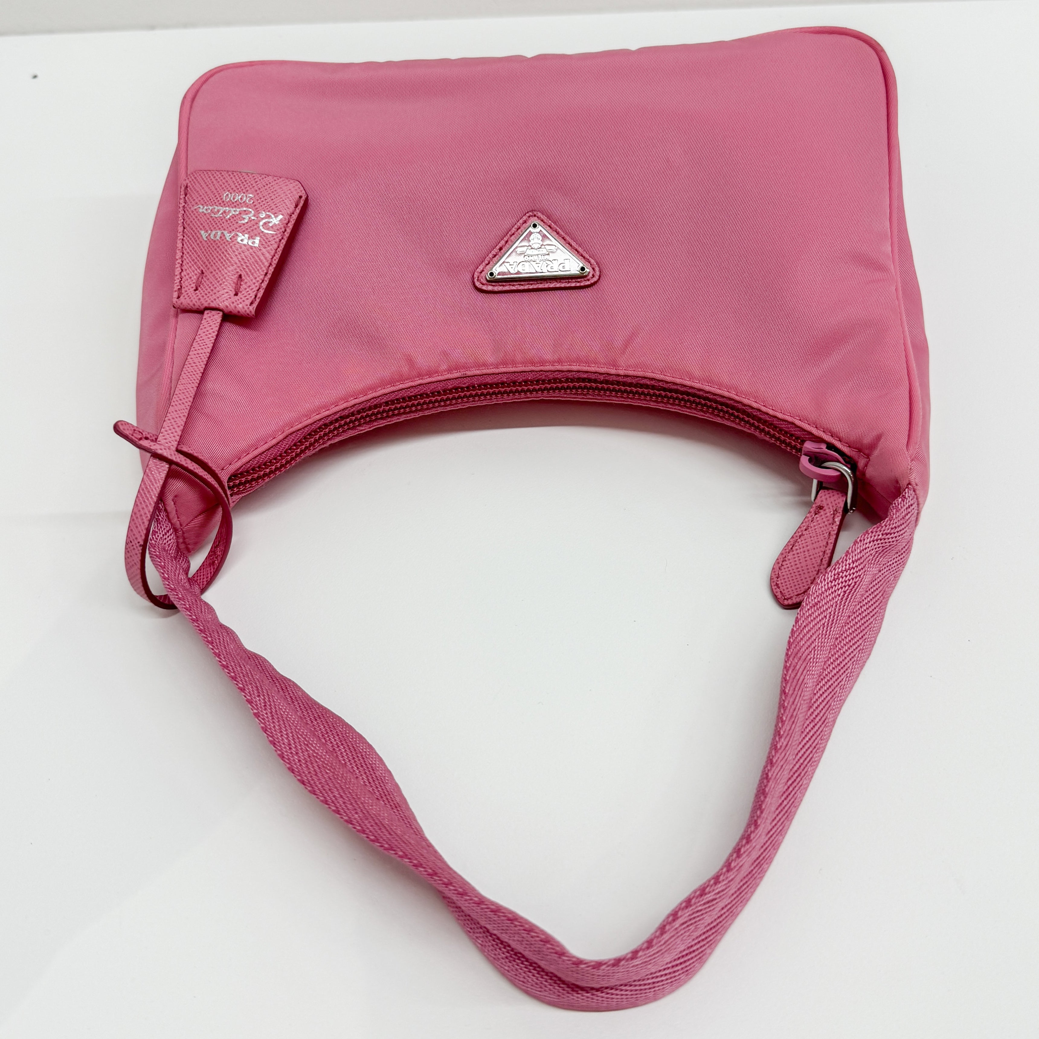 Tessuto Pink Nylon Handle Bag