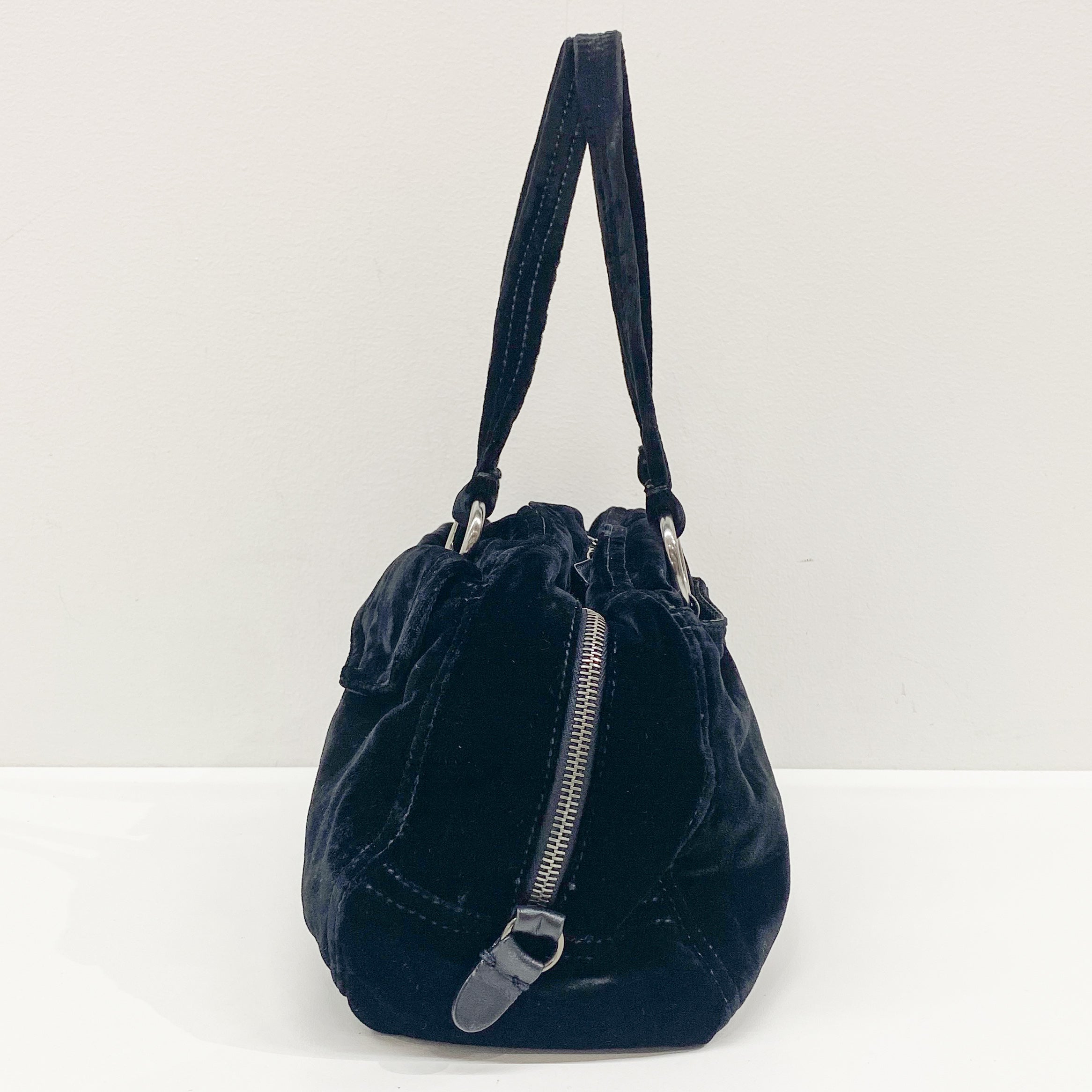 Black Velvet Shoulder Bag