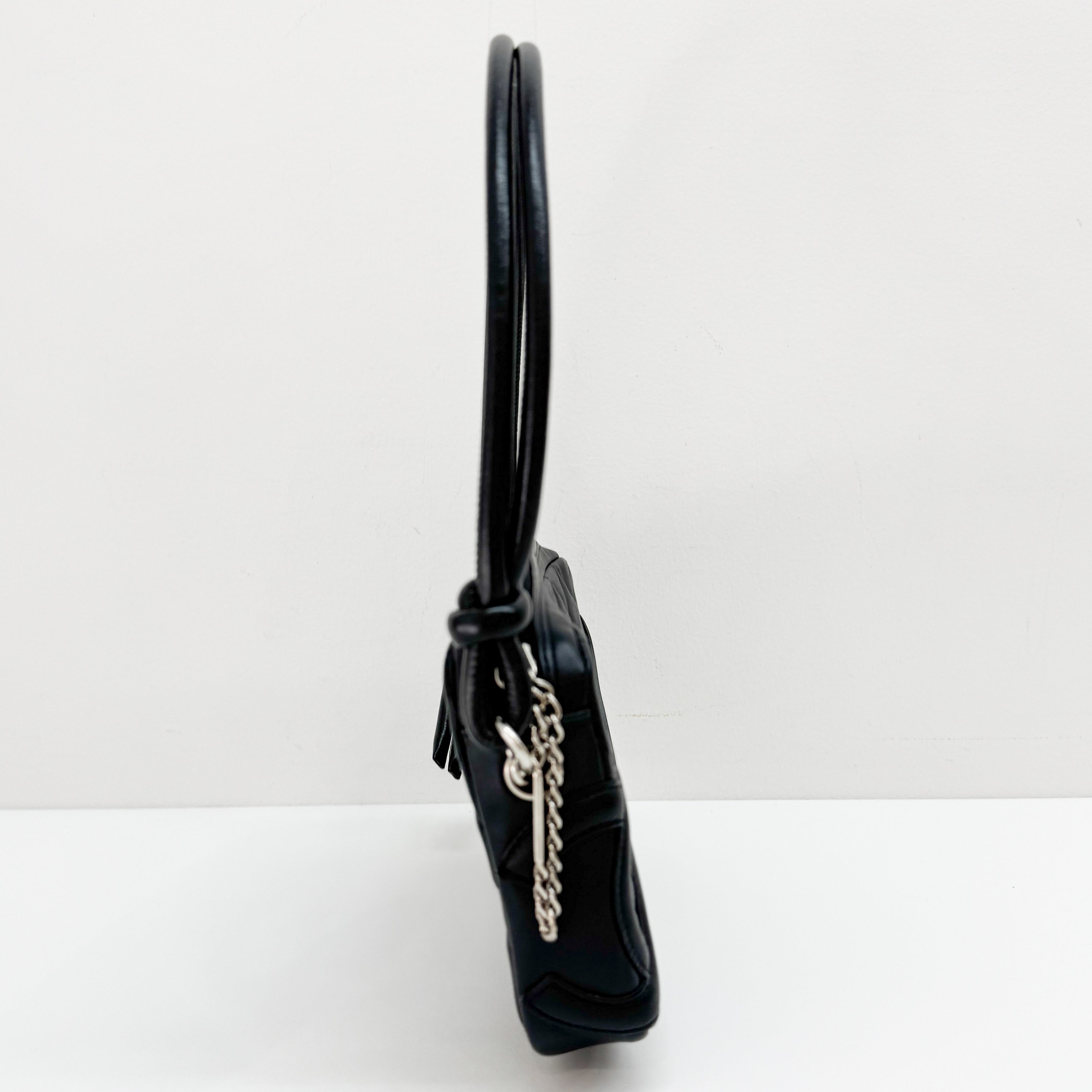 Cambon Black Leather Shoulder Bag