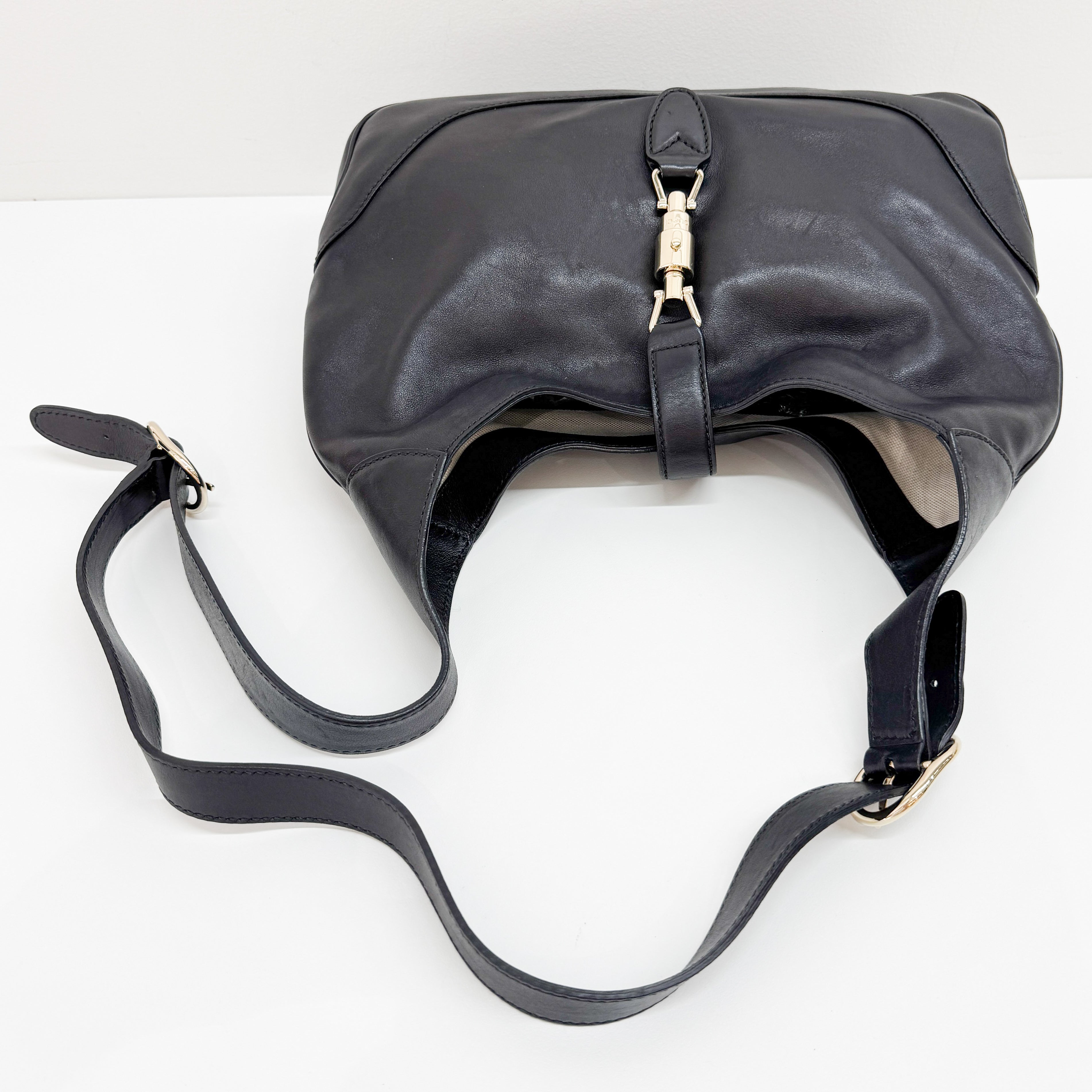 Jackie Black Leather Shoulder Bag